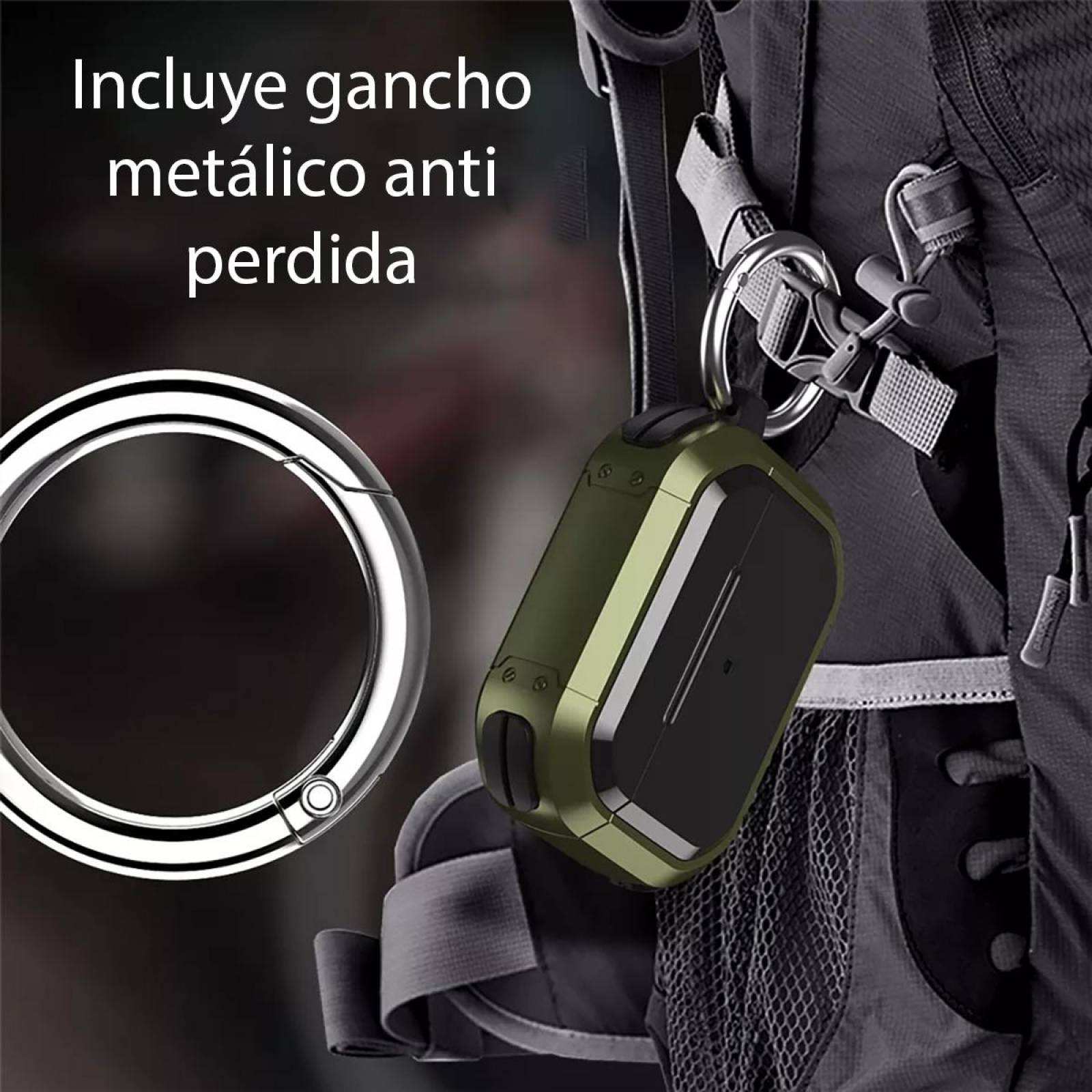 Funda Uso Rudo para Airpods Pro 2a Gen. y pluma limpiadora Verde