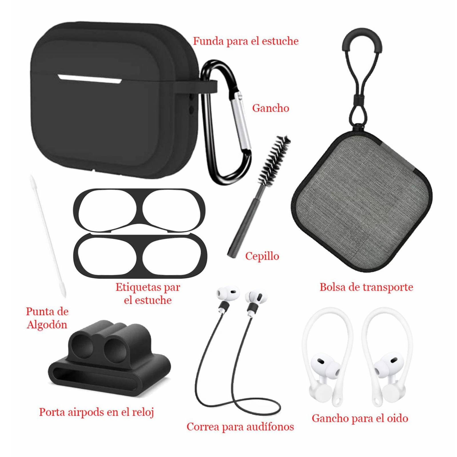 Funda Para AirPods Pro 2022 2a Generación Con Accesorios