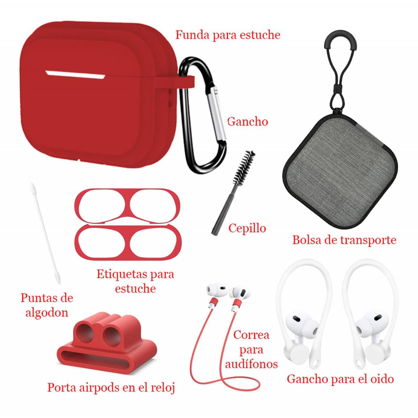 Funda Para AirPods Pro 2022 2a Generación Con Accesorios