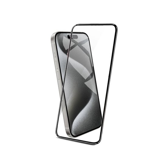Mica de Cristal Templado con aluminio para iPhone 15 Pro Max