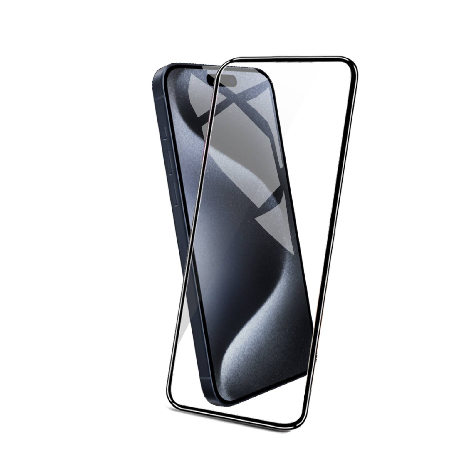 Mica de Cristal Templado con aluminio para iPhone 15 Pro
