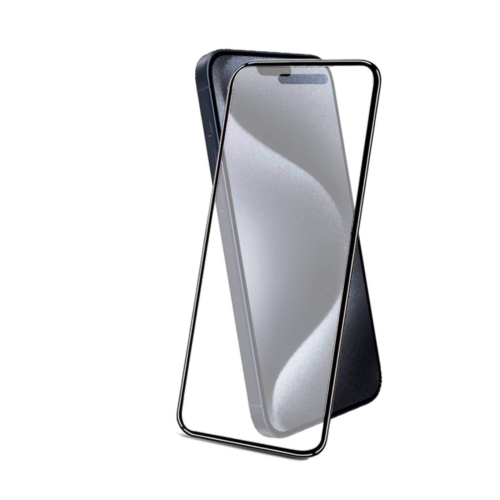 Mica de Cristal Templado con aluminio para iPhone 15 Pro