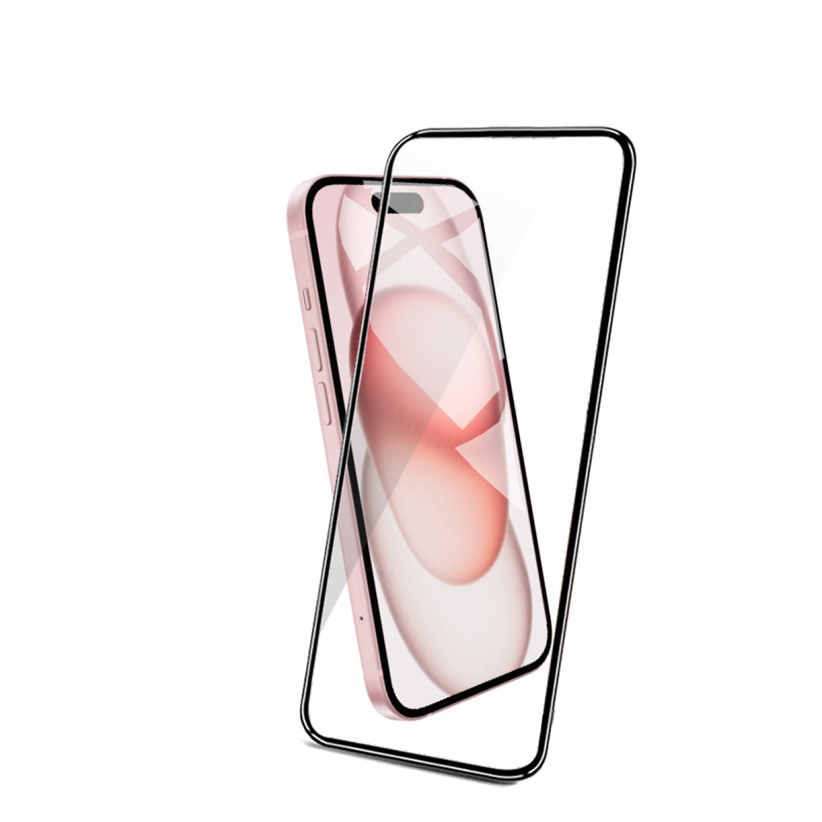 Mica de Cristal Templado con aluminio para iPhone 15