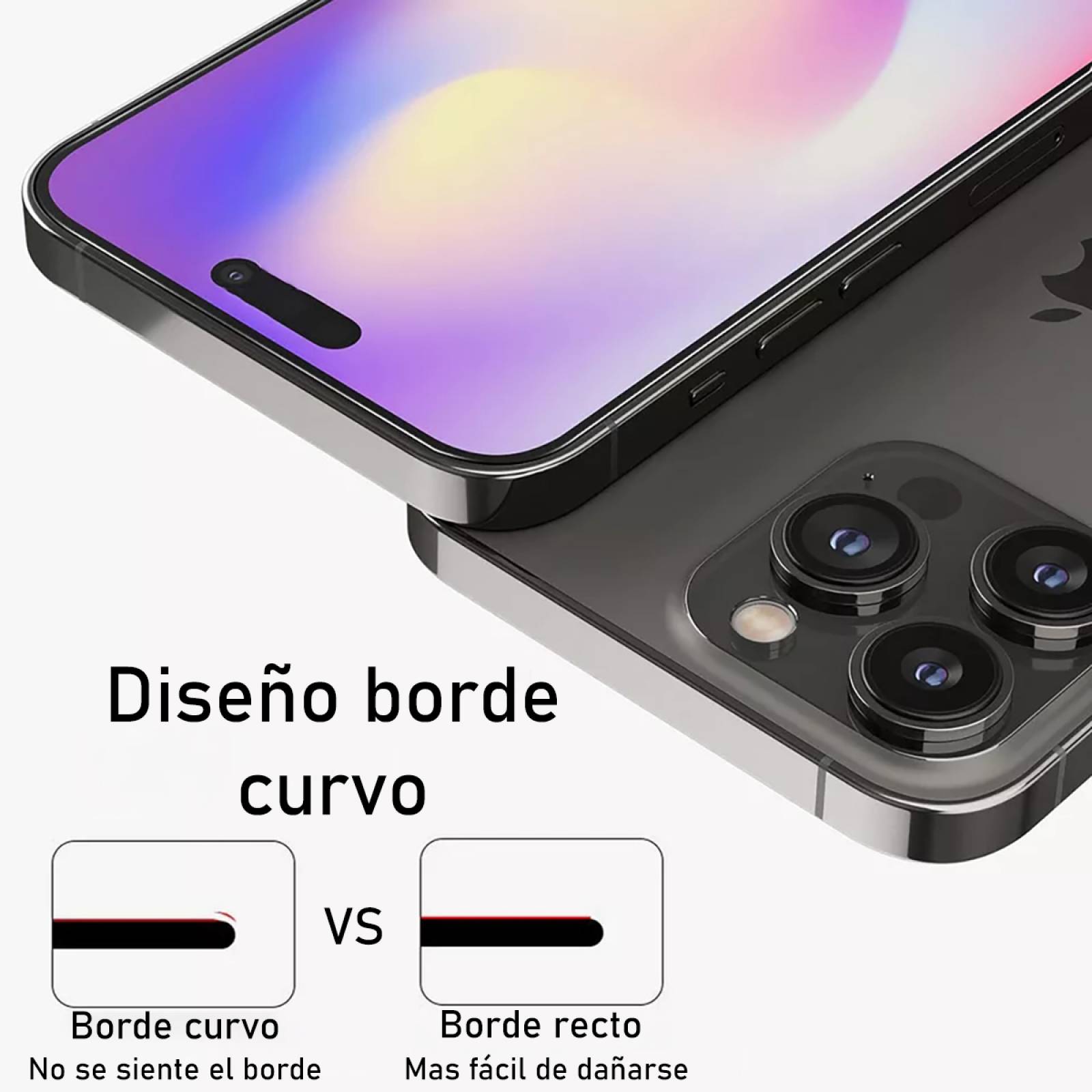 Mica de Cristal Templado con aluminio para iPhone 15