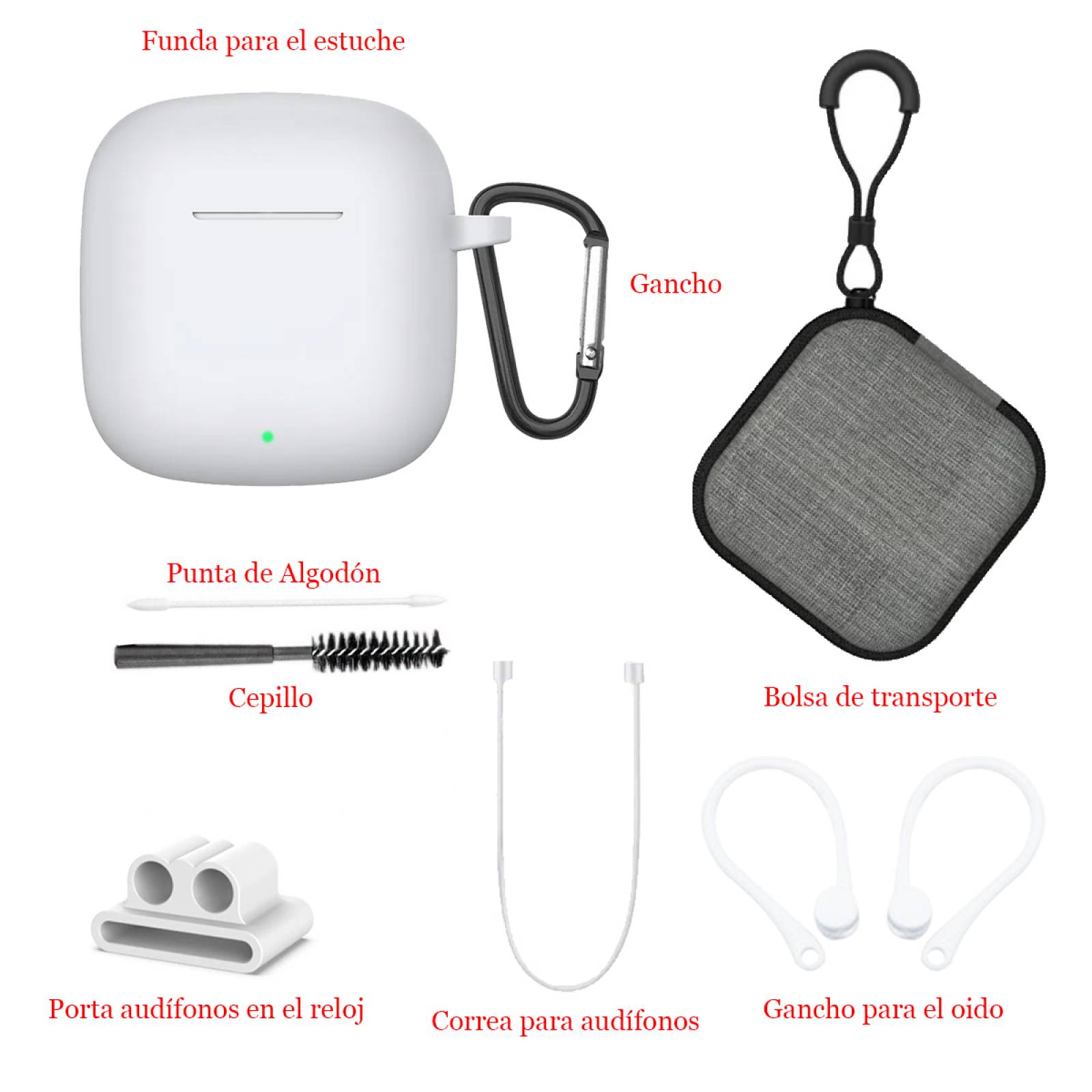 Funda y kit de accesorios 8 en 1 para Huawei Freebuds SE 2