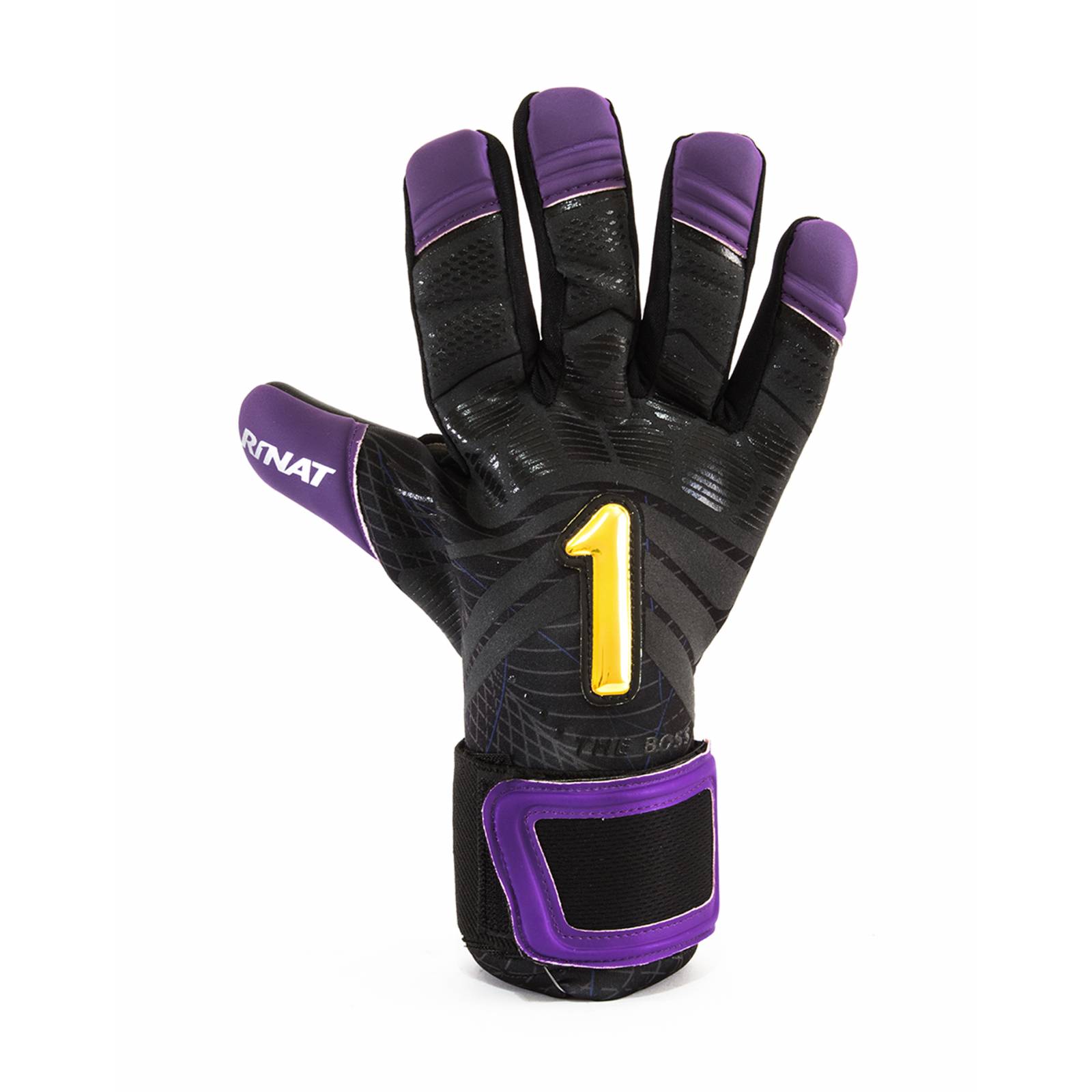 Guantes de Portero Rinat The Boss Alpha Negro/Morado - Golero Sport