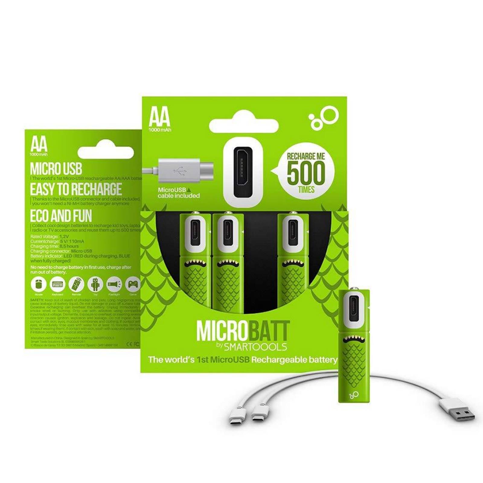 Pilas Recargables Aa Smartoools 4Pack 4Aa Micro Usb - S000 