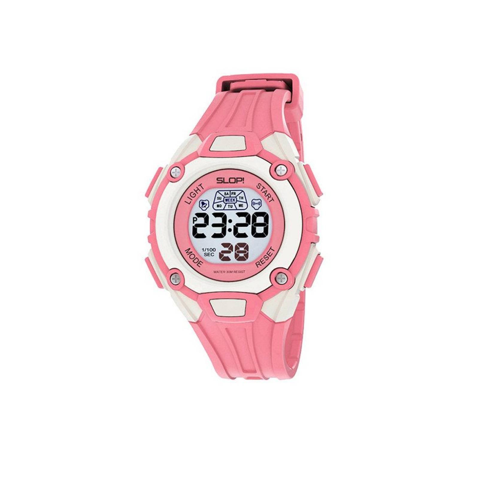 Reloj Slop Deportivo Rosa SW85483 De Plástico Para Niña 