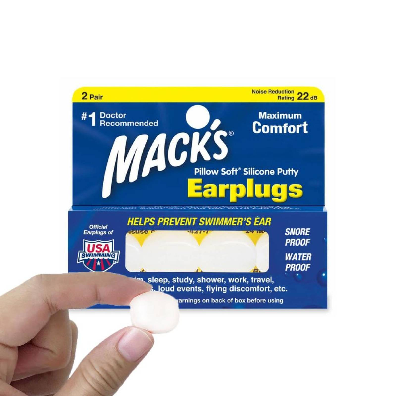 Tapones para los oídos de silicona Mack  Tapones para los oídos de  silicona para niños Reducción de ruido de 3 capas para dormir y nadar
