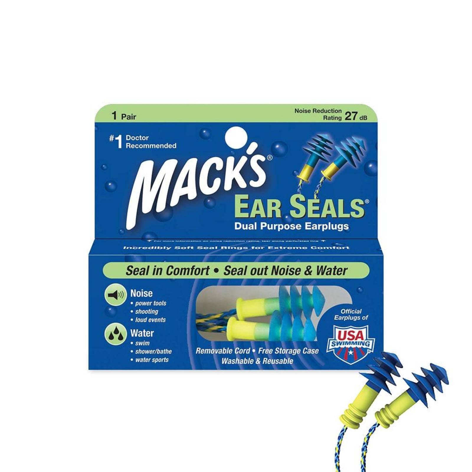 Tapones Para Oídos Mack'S Ear Seals Para Agua Y Ruido - S011 