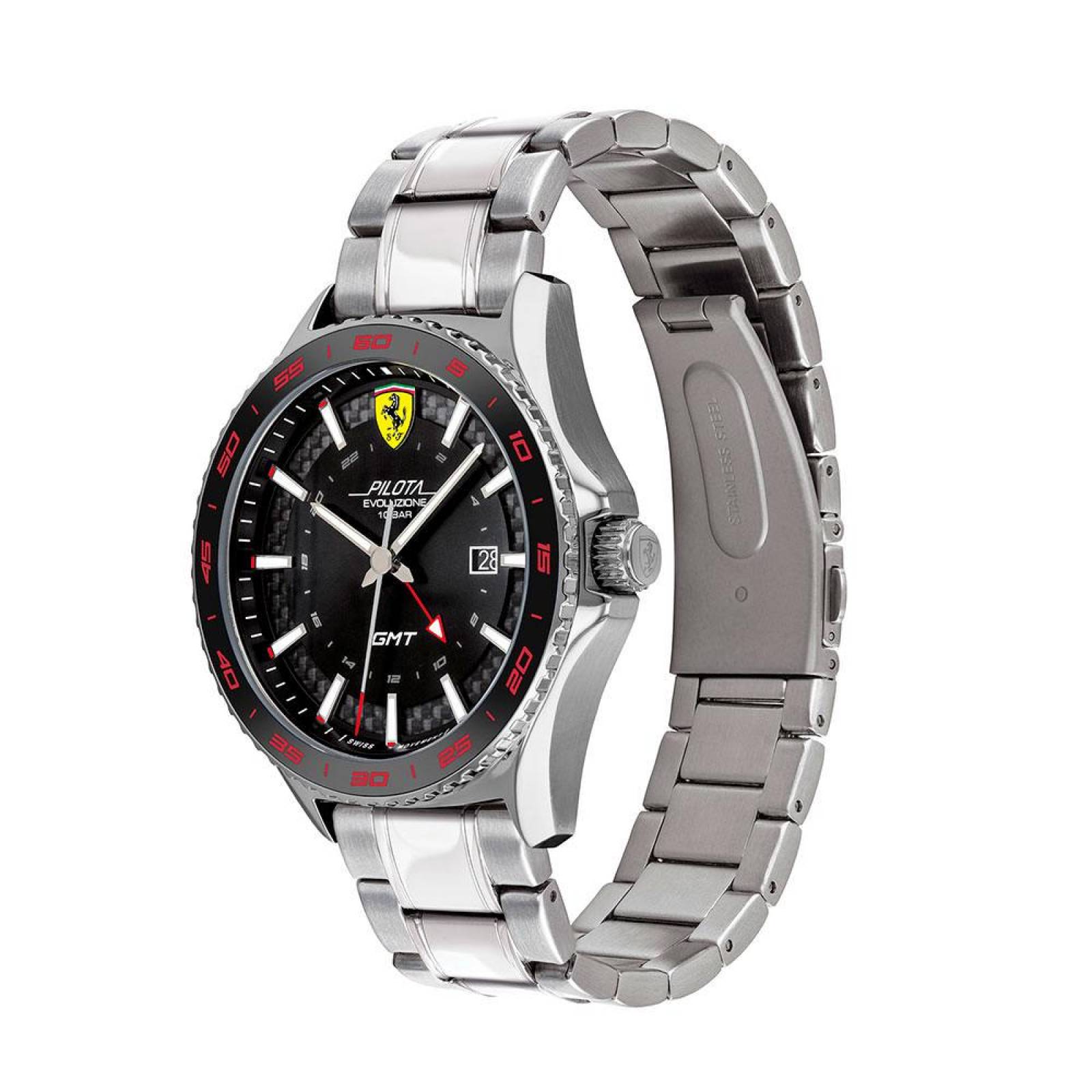 Set Reloj Ferrari Hombre Pilota Evo Plateado 0830811 - S007