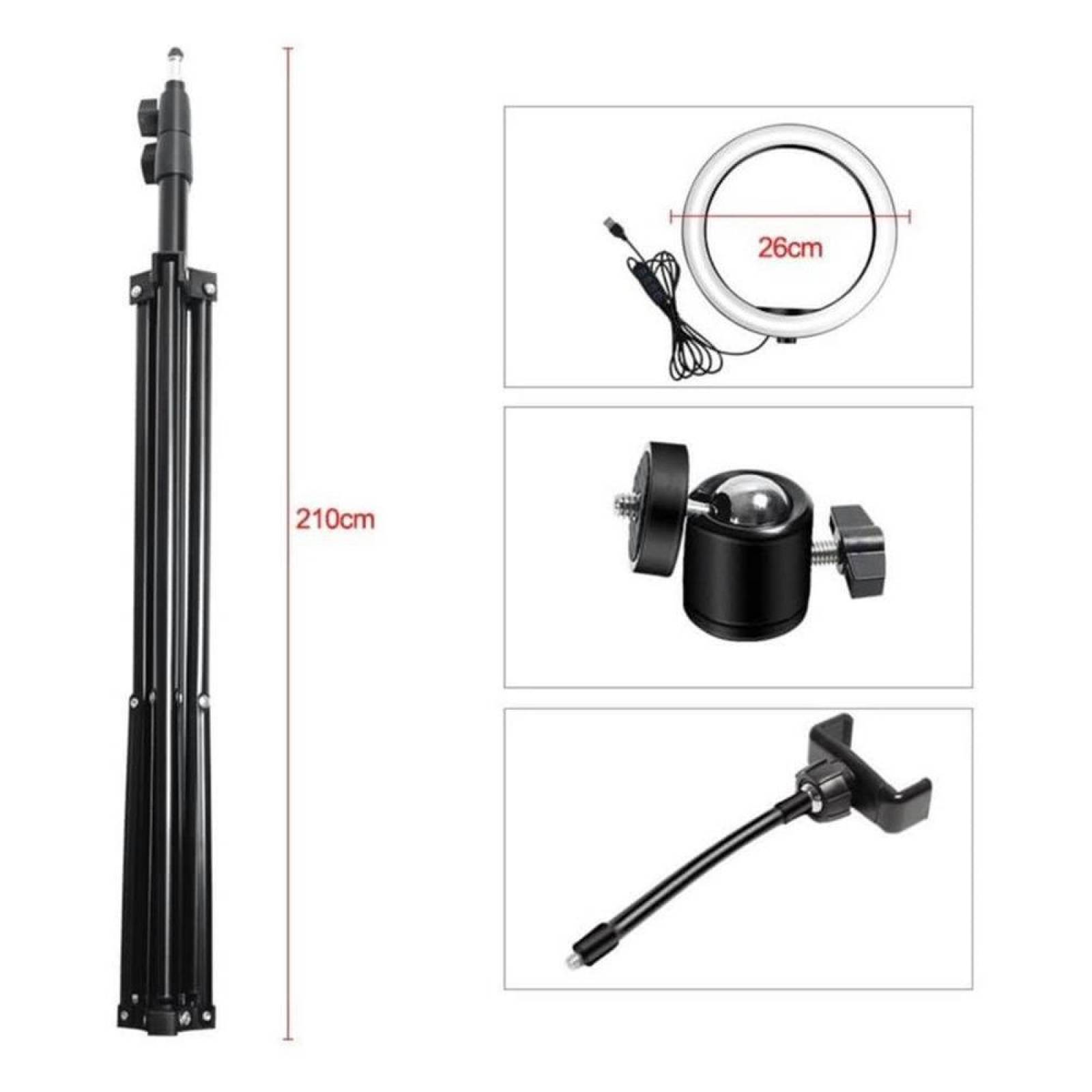 Aro Luz Led 10" 26cm Beauty Led Ring Light Streaming -S002 