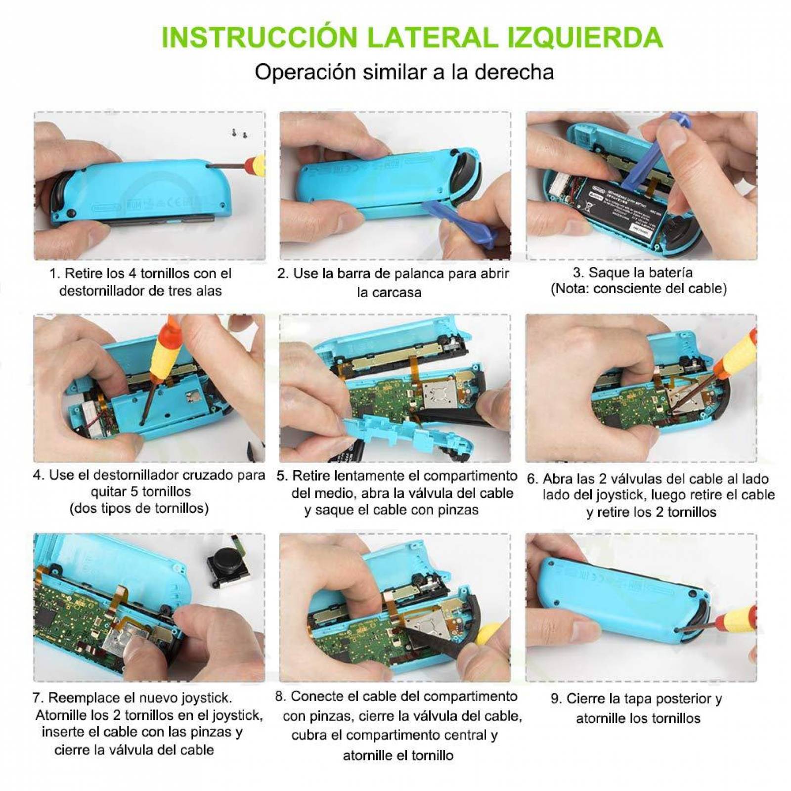 Kit Reparación Control Joycon Nintendo Switch 16 en 1 - S002