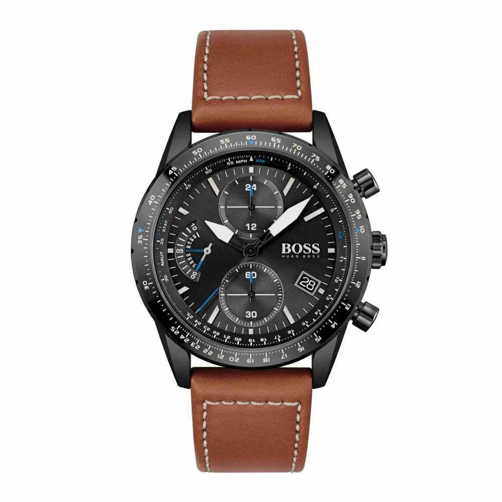 Reloj Hugo Boss Hombre Cuero 1513851 Pilot Edit Chrono 