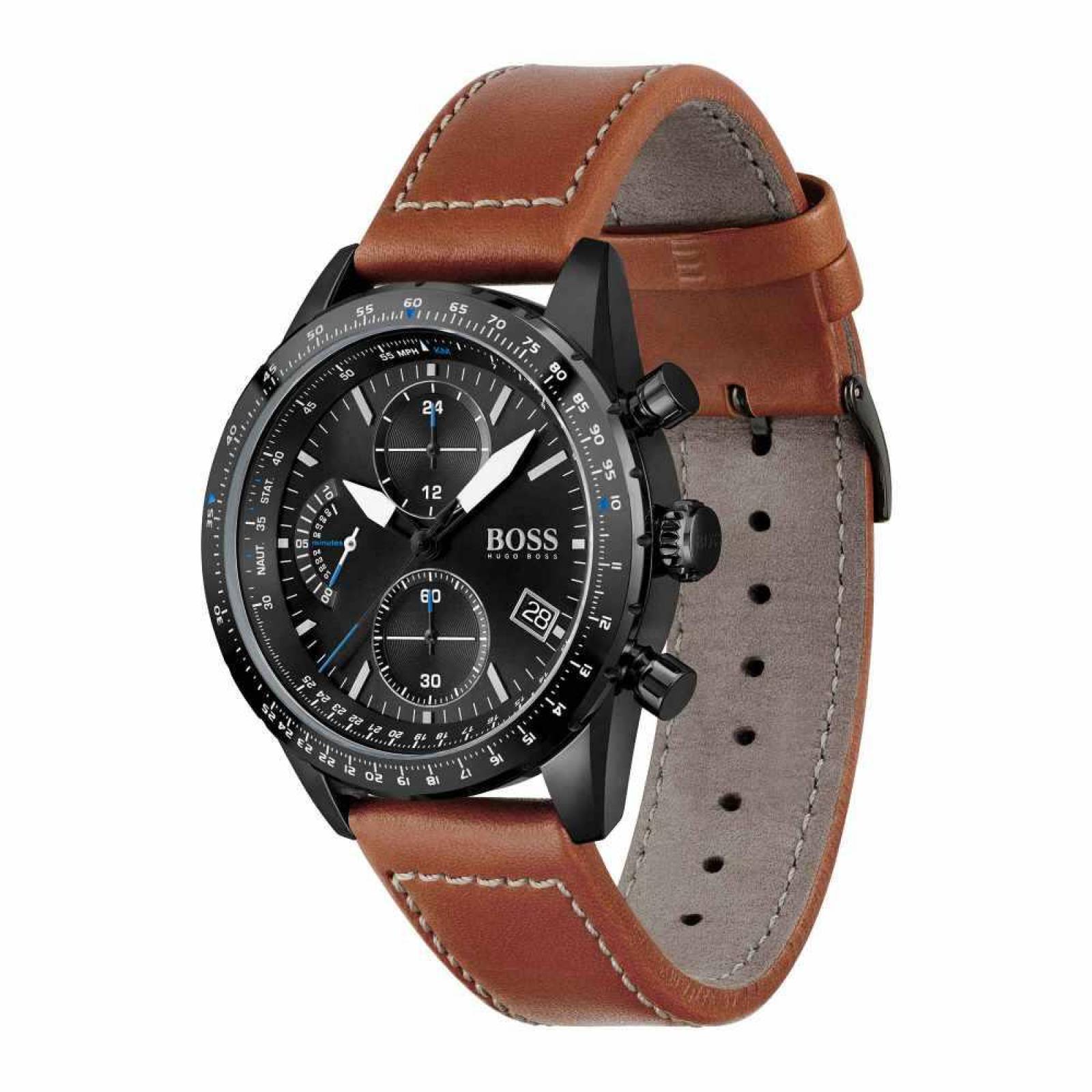 Reloj Hugo Boss Hombre Cuero 1513851 Pilot Edit Chrono 