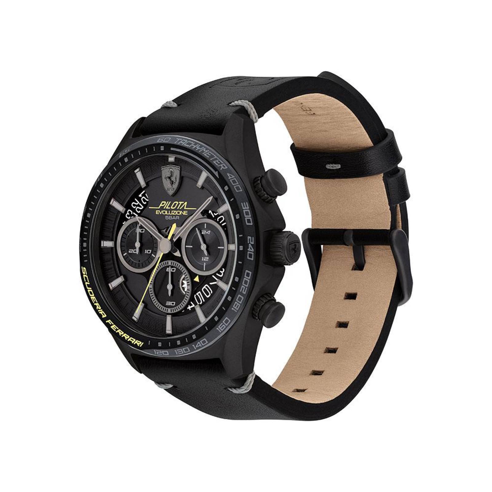 Reloj Ferrari Pilota Evo Negro 0830823 Para Hombre