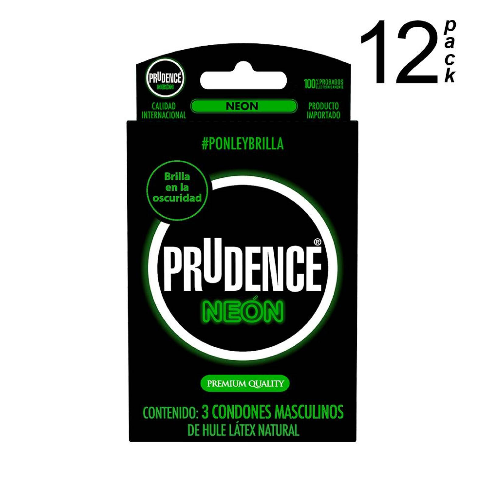 Condones Prudence Neón Brillo en Oscuridad 12 Pack - S005 