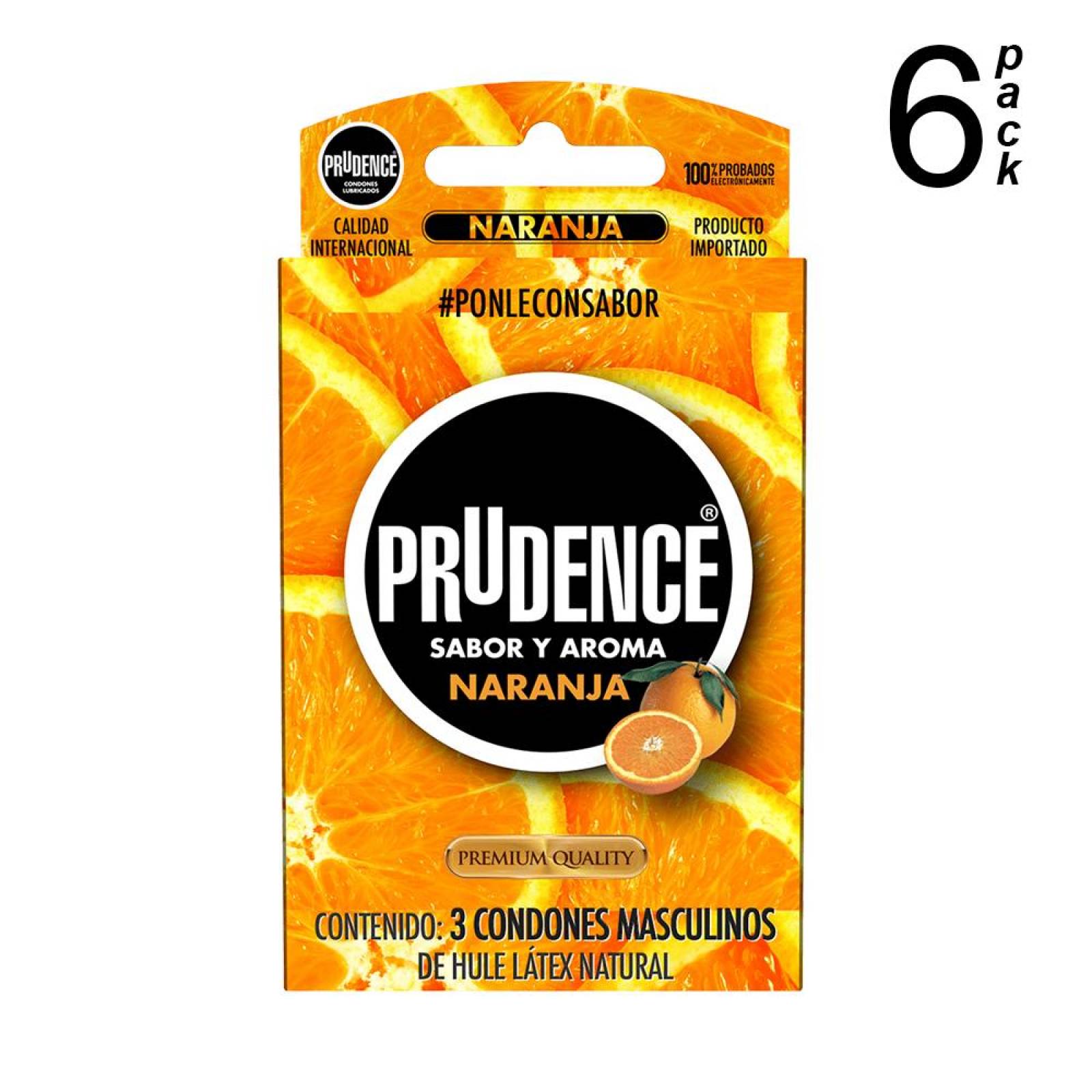 Condones Prudence Sabor Aroma Naranja 6 Pack - S005