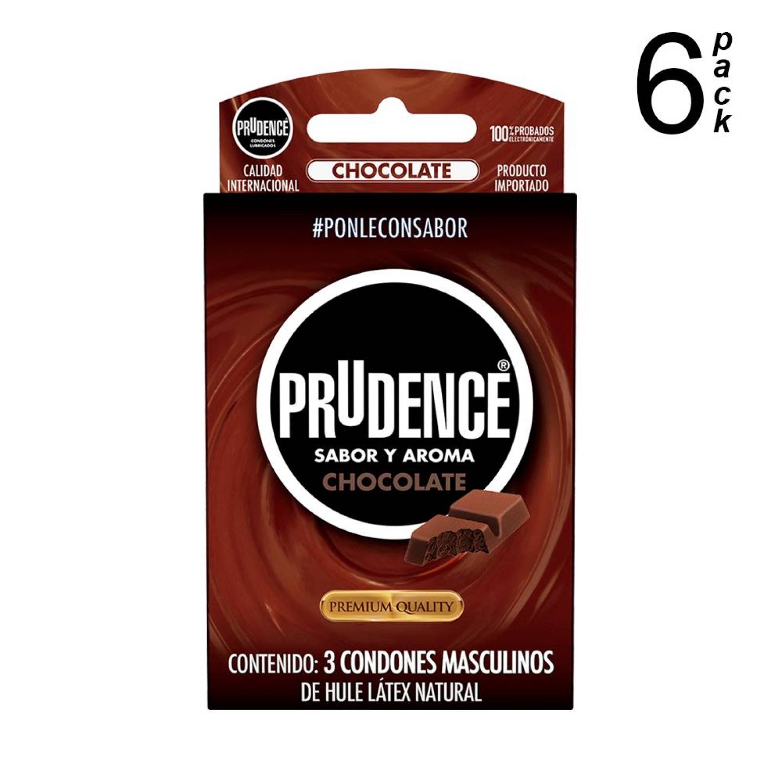 Condones Prudence Sabor Aroma Chocolate 6 Pack- S005 