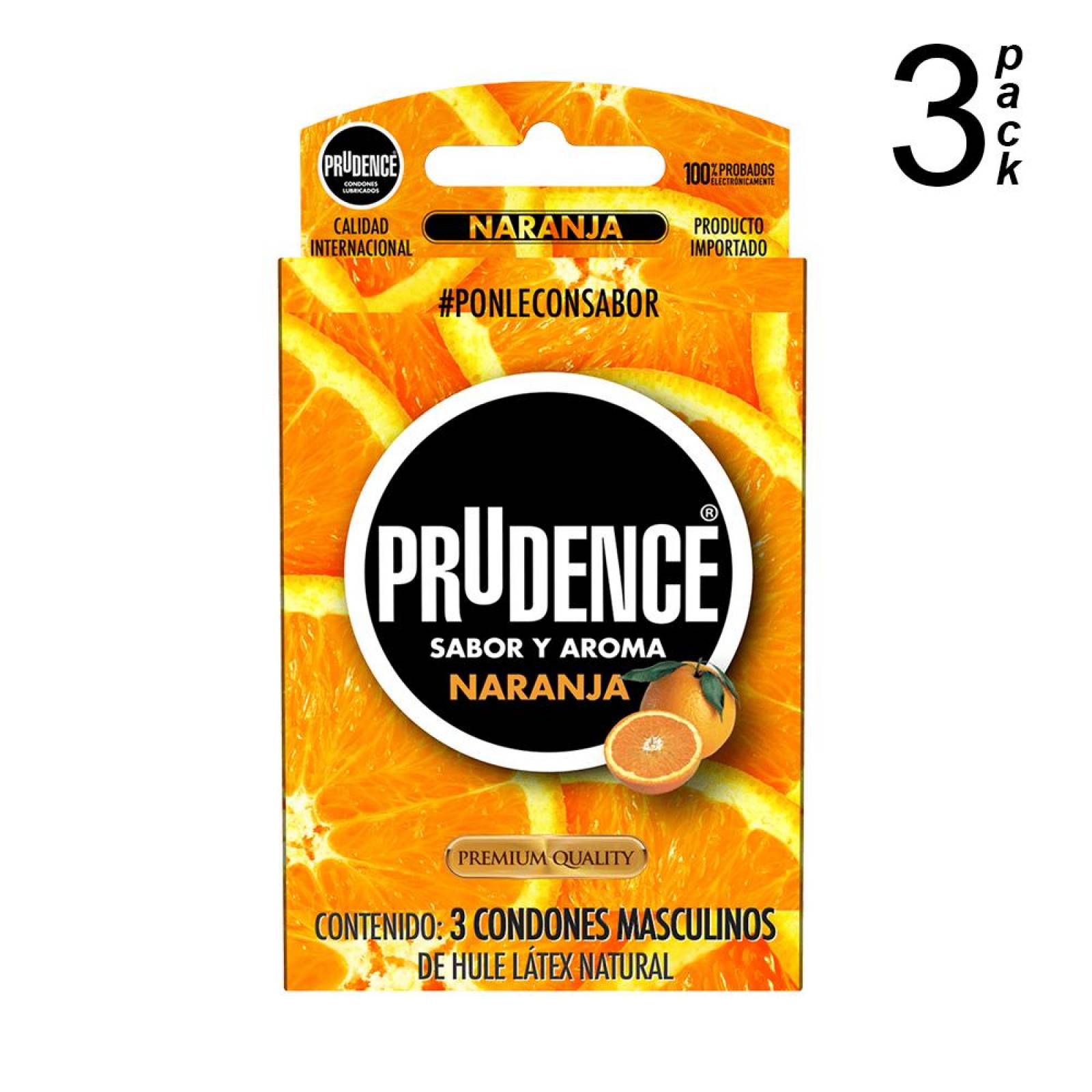 Condones Prudence Sabor Aroma Naranja 3 Pack - S005 