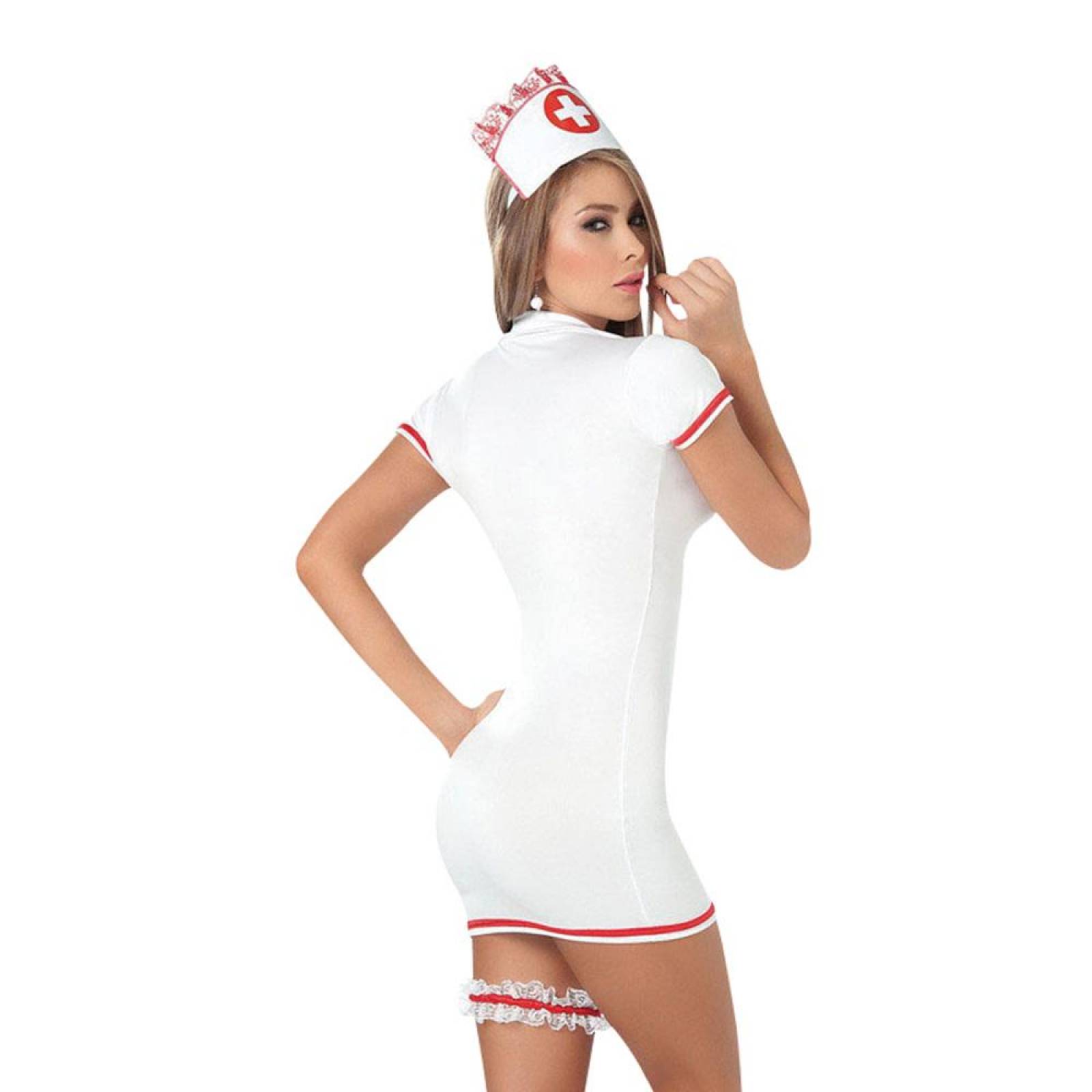 Disfraz Enfermera Sexy ToyHot Traje con Liguero Cofía - S005 