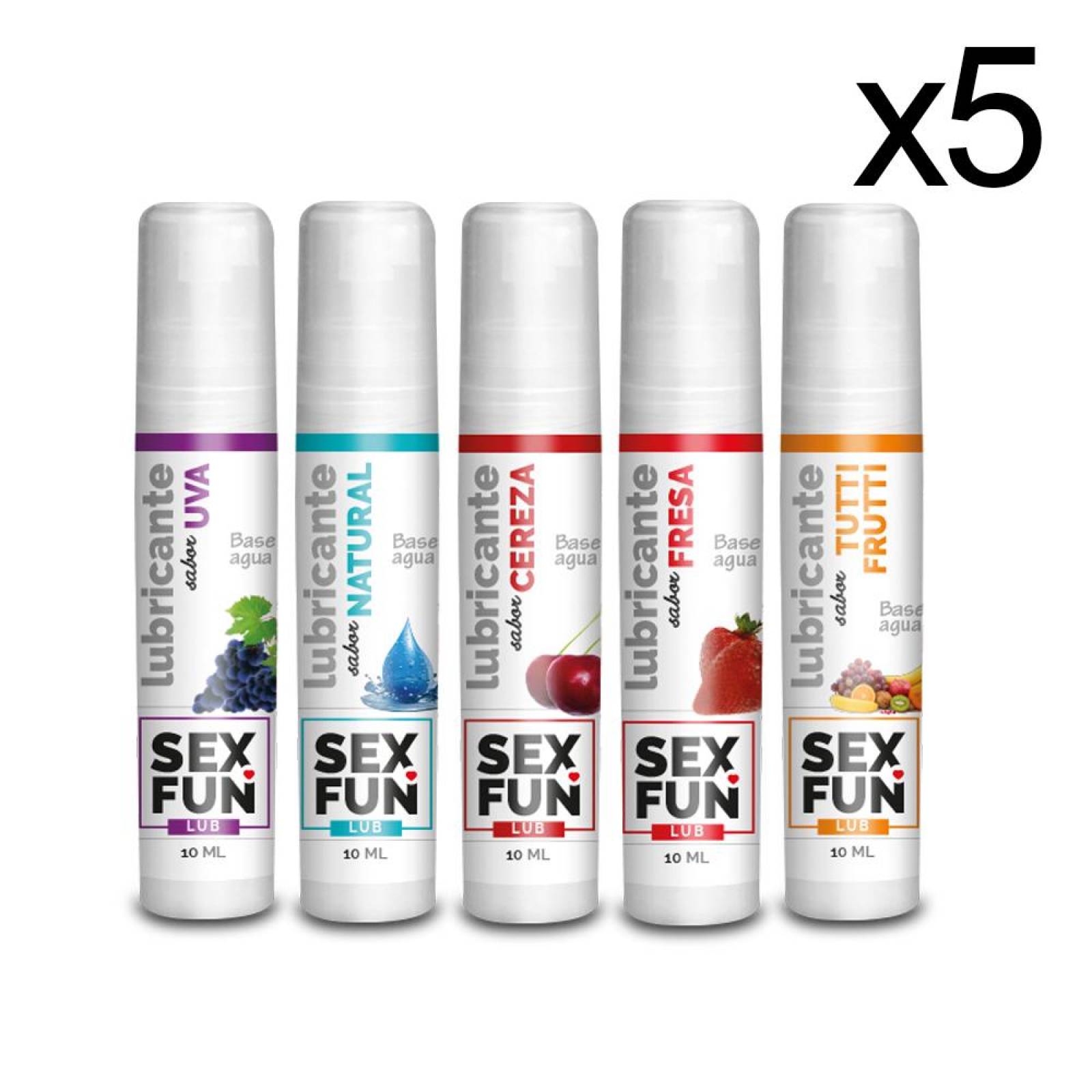 Lubricante Corporal Sex Fun Sabor 5 Und Variado - S005