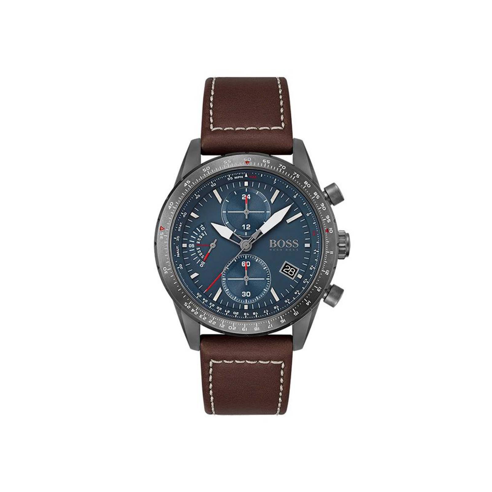 Reloj Hugo Boss Hombre Cuero 1513852 Pilot Edit Chrono 