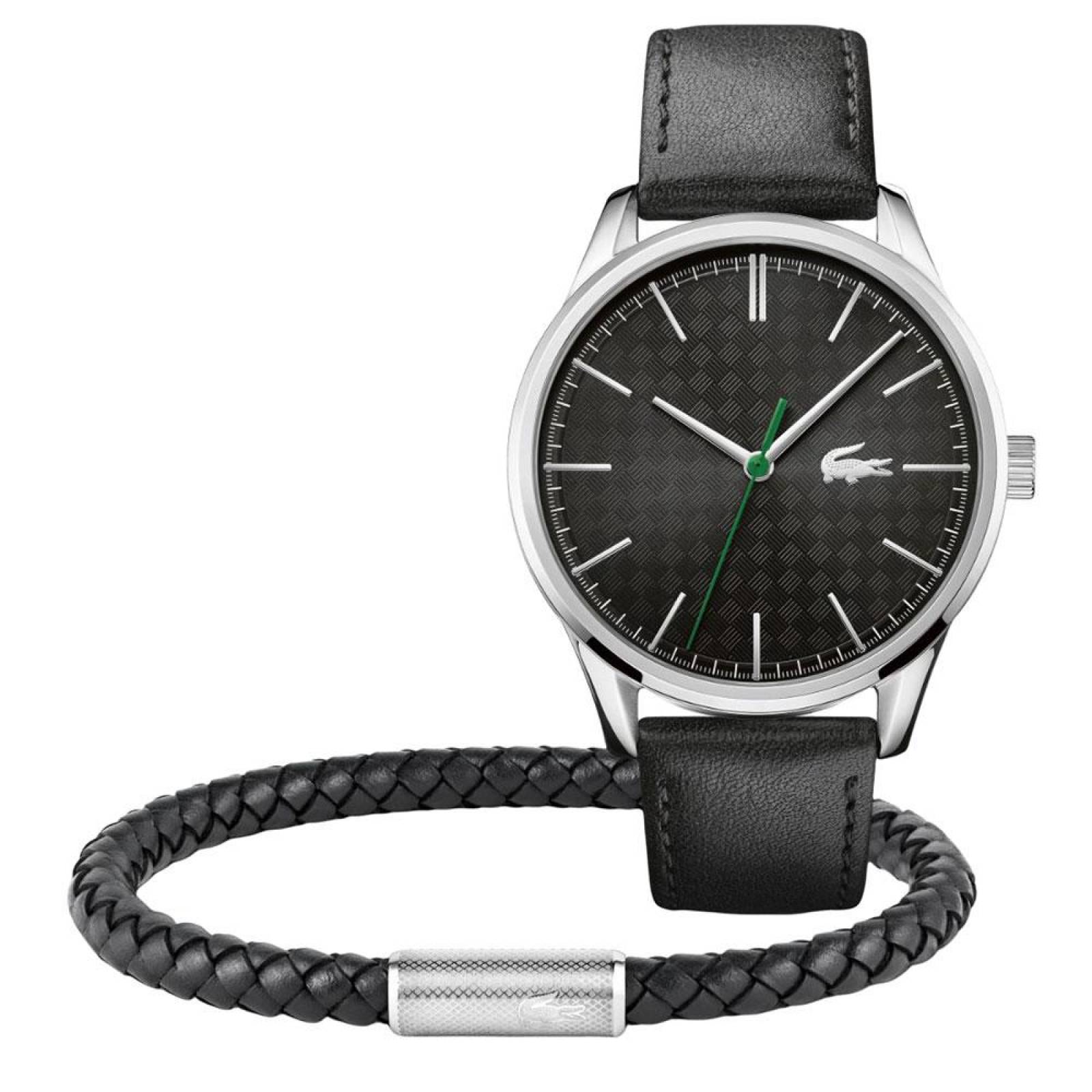 Set Reloj Lacoste Caballero Color Negro 2070014 - S023