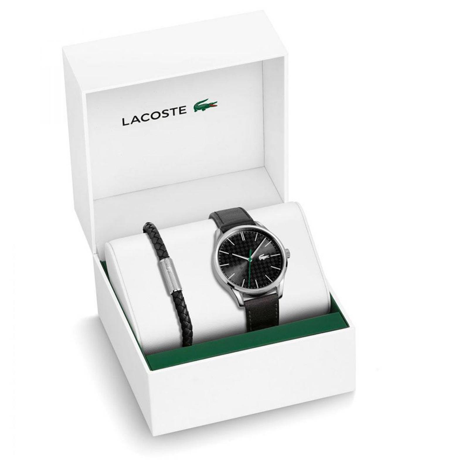 Set Reloj Lacoste Caballero Color Negro 2070014 - S023