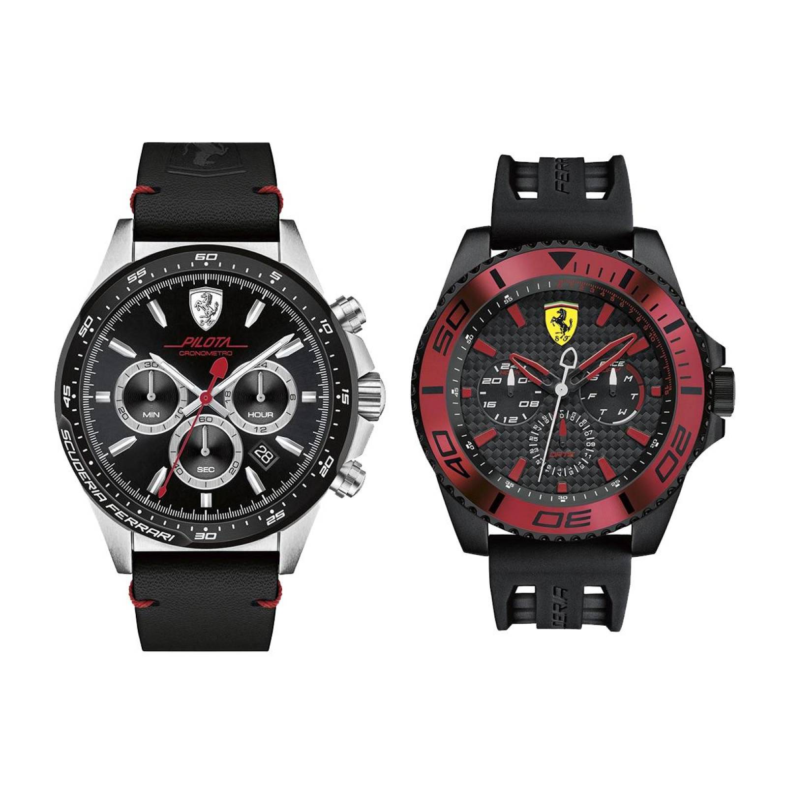 Set Reloj Ferrari 2x1 Caballero Negro 0830389/0830310 - S007 