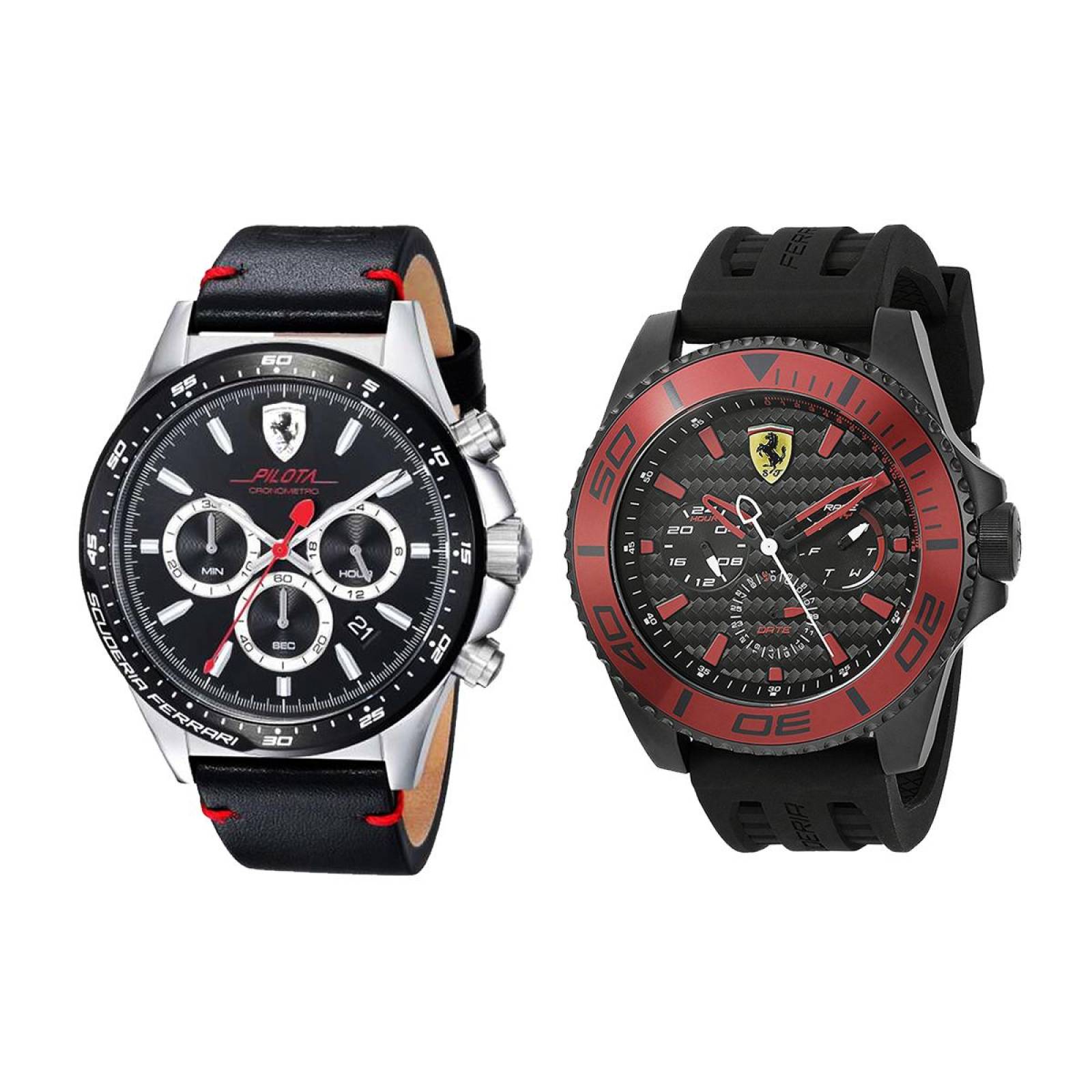 Set Reloj Ferrari 2x1 Caballero Negro 0830389/0830310 - S007 