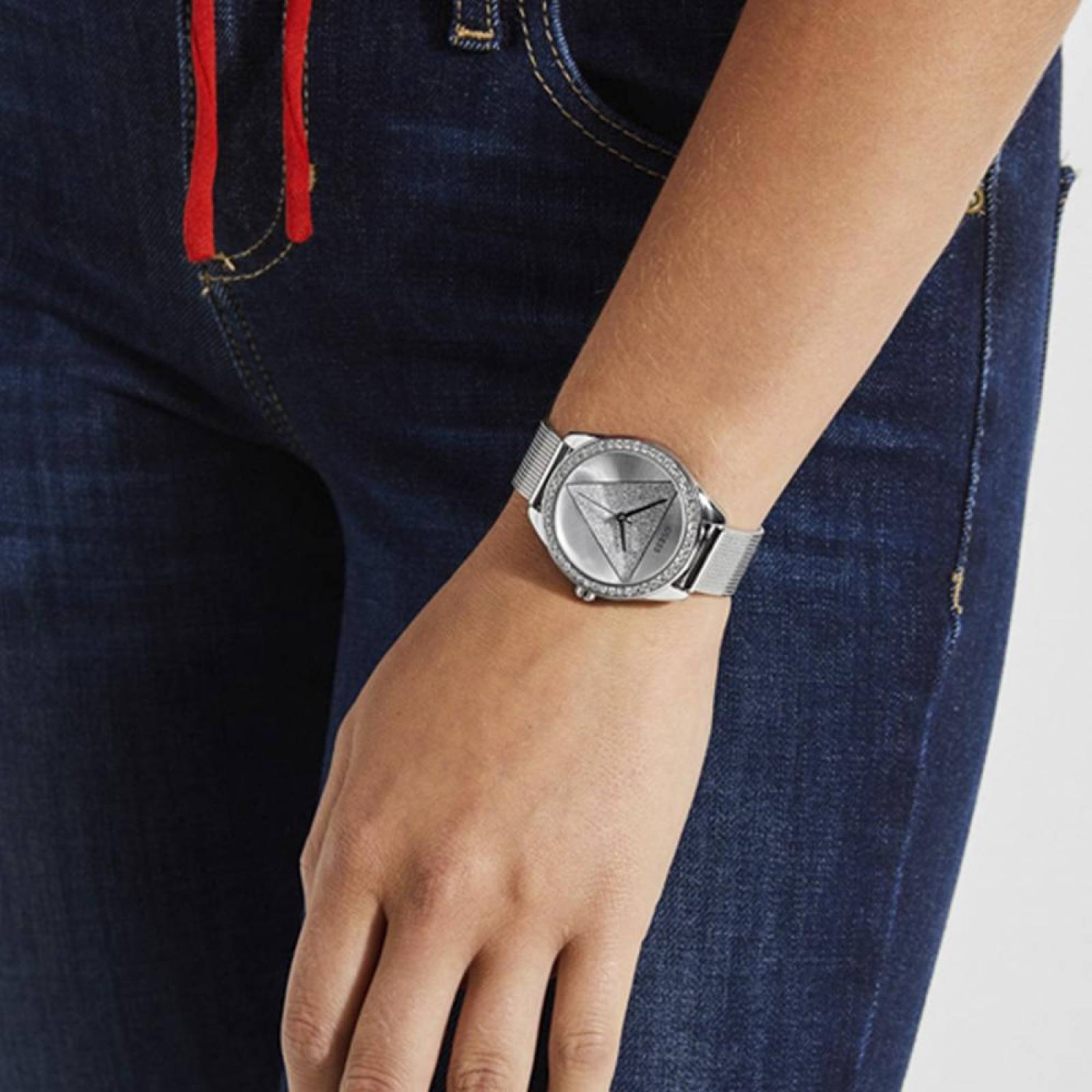 Reloj Guess Tri Glitz Plateado W1142L1 con Cristales Mujer