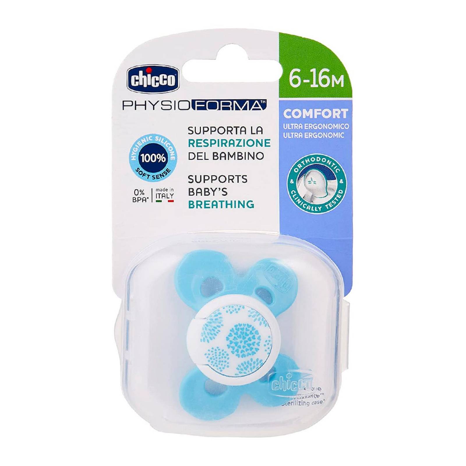 Chupón Chicco Physioforma Comfort 6 a 16 meses - S009 Azul