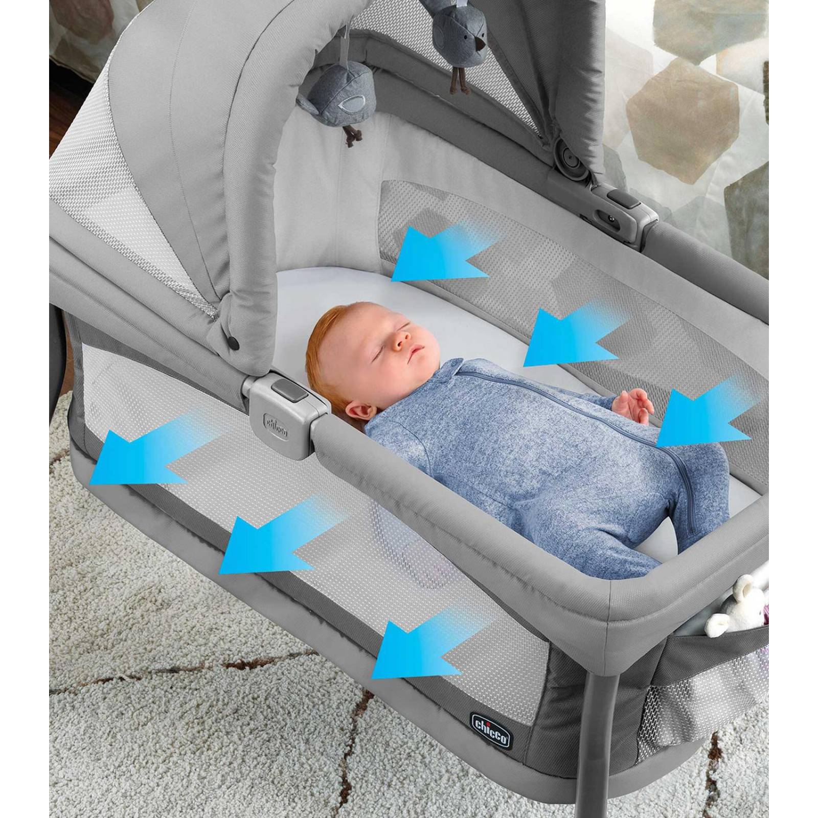 Cuna Moisés Chicco Viajera Lullago Poetic USA - S009 