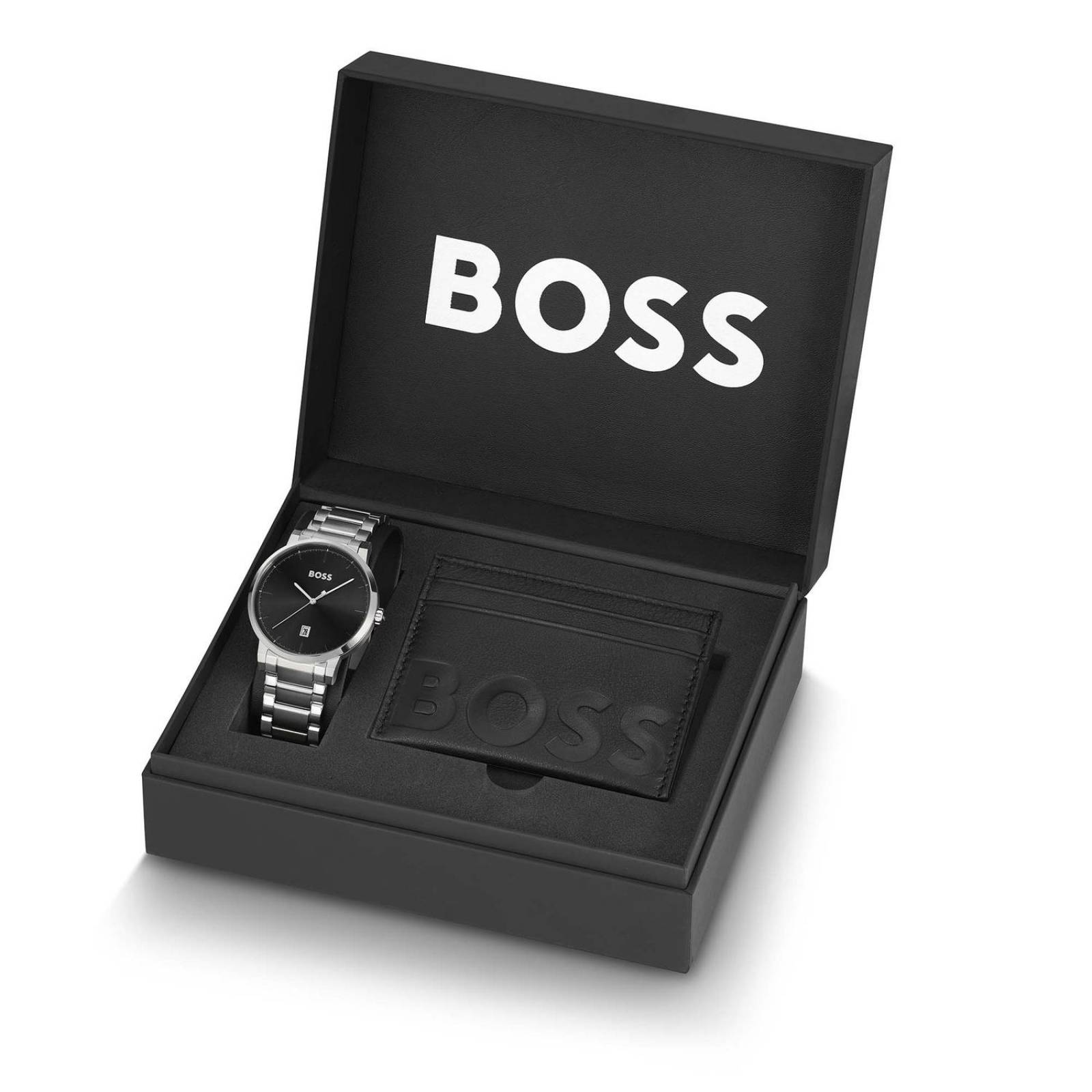 Set Reloj Tarjetero Hugo Boss Hombre Acero 1570146 Confiden