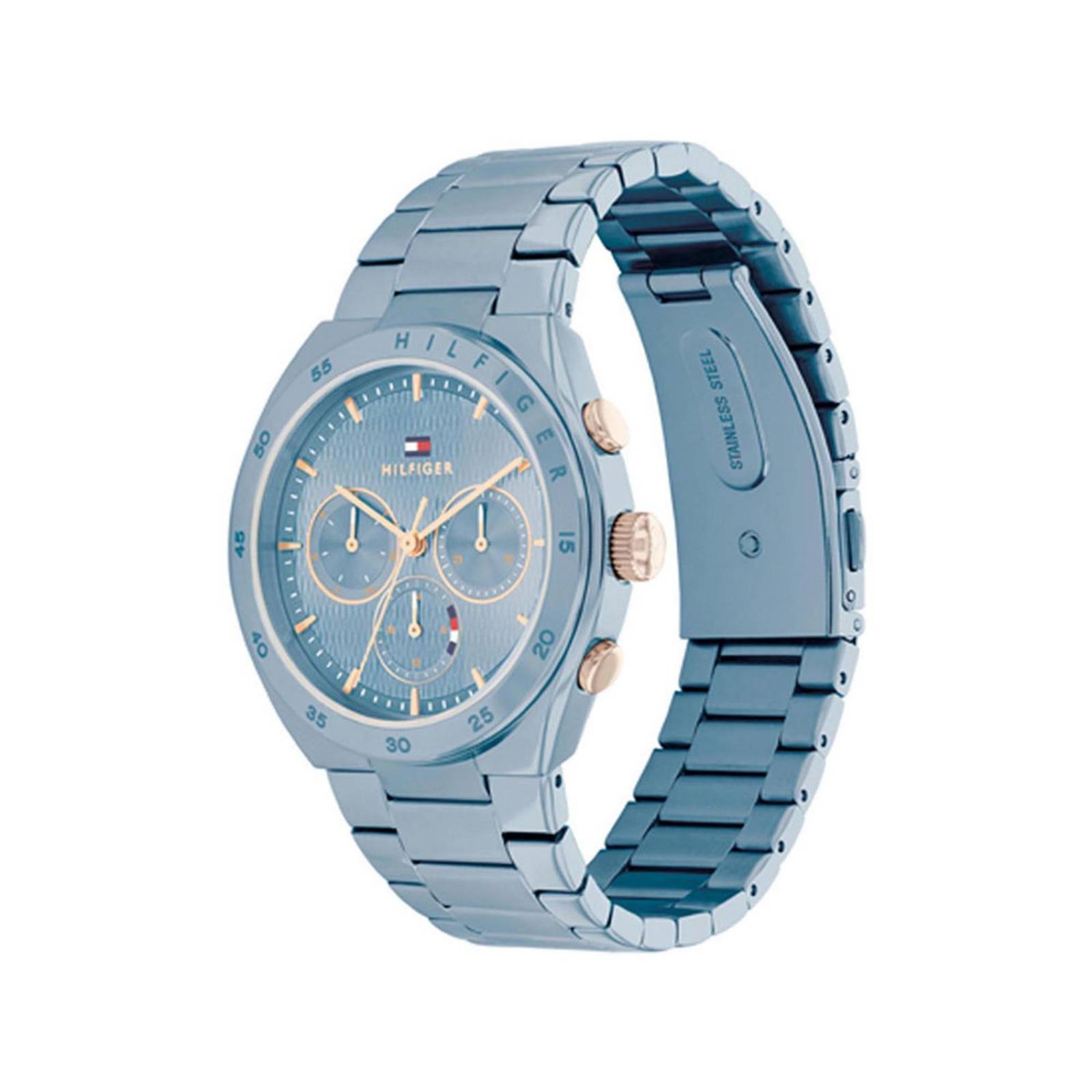 Reloj Tommy Hilfiger de señora Dress de acero inoxidable con nácar, azul IP  THU0170