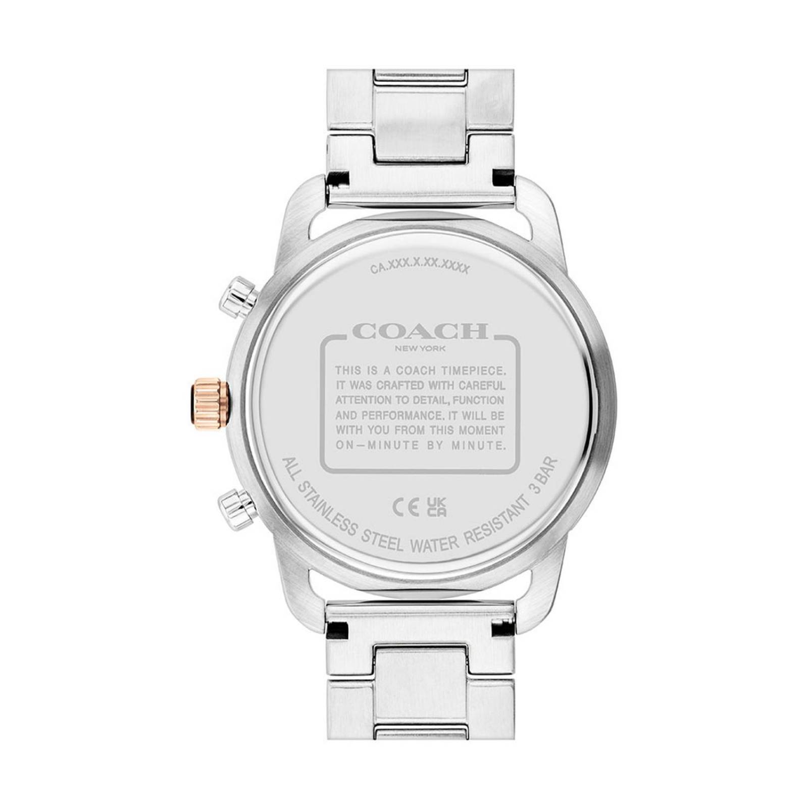 Reloj Coach Hombre Acero inoxidable 14602597 Cruiser 