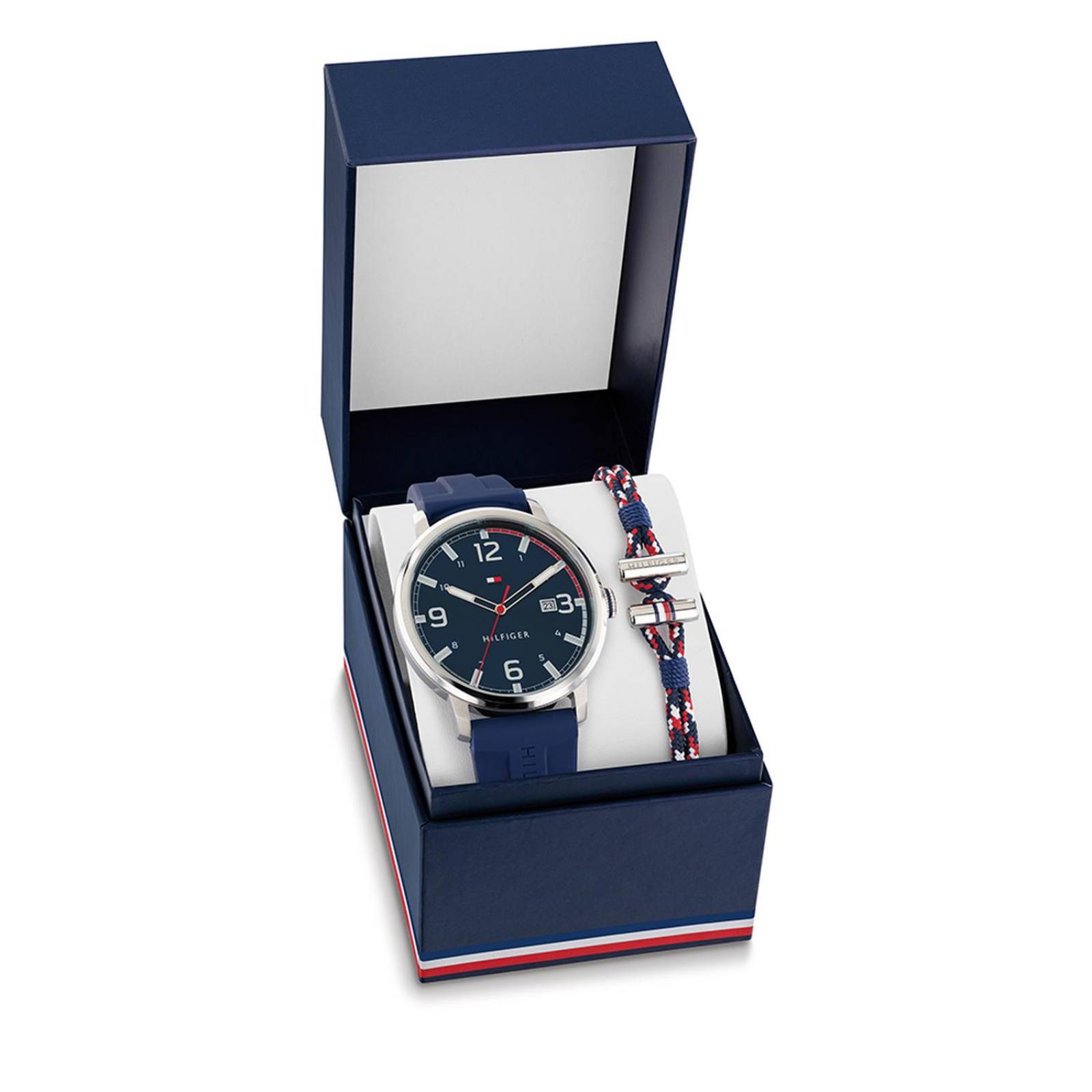 Set Reloj Pulsera Tommy Hilfiger Hombre Silicona 2770141 Gif 