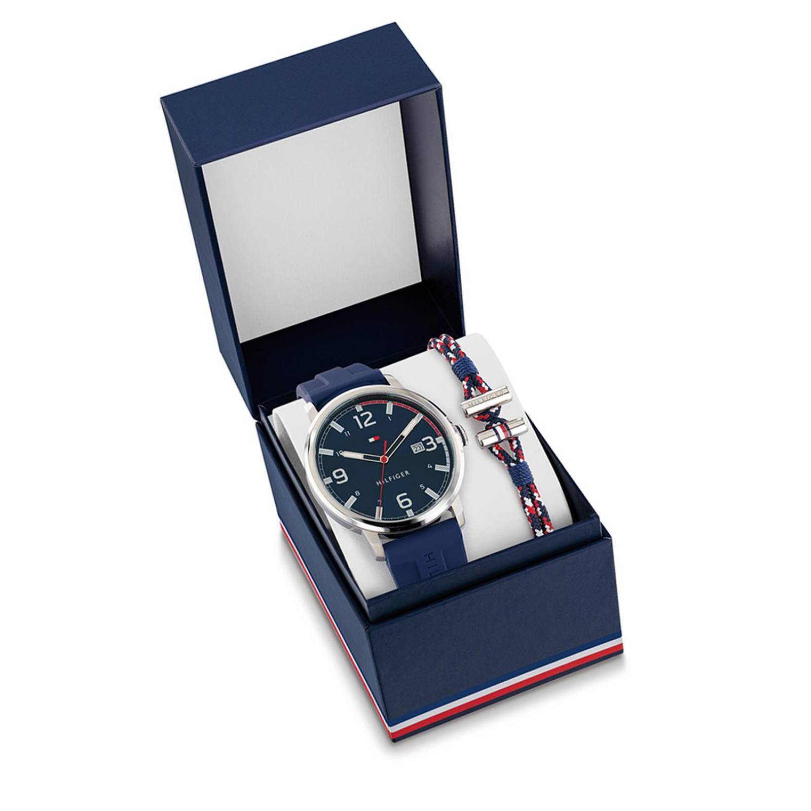 Set Reloj Pulsera Tommy Hilfiger Hombre Silicona 2770141 Gif 