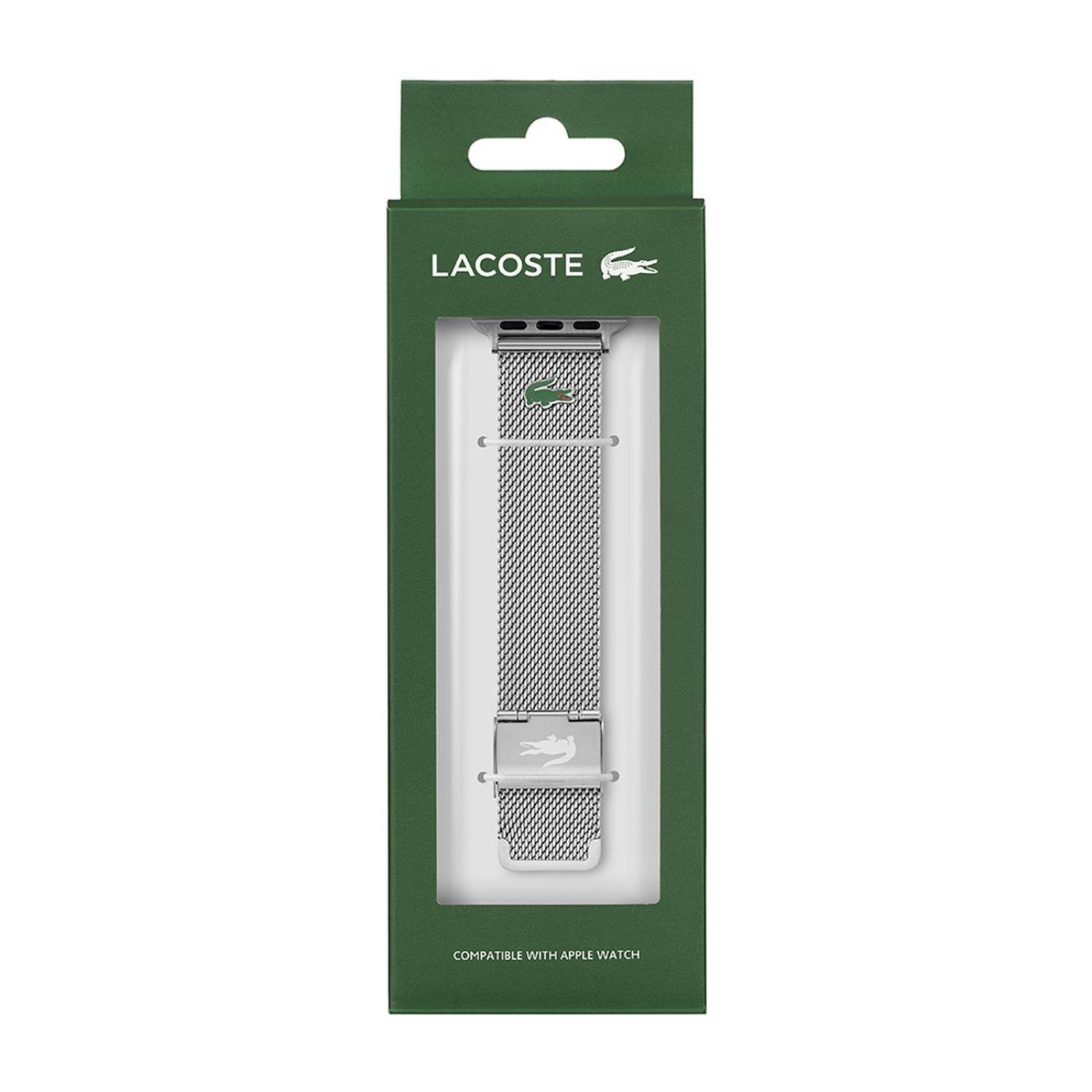 Correa Lacoste De Acero Apple Watch Plateado 2050036 Unisex