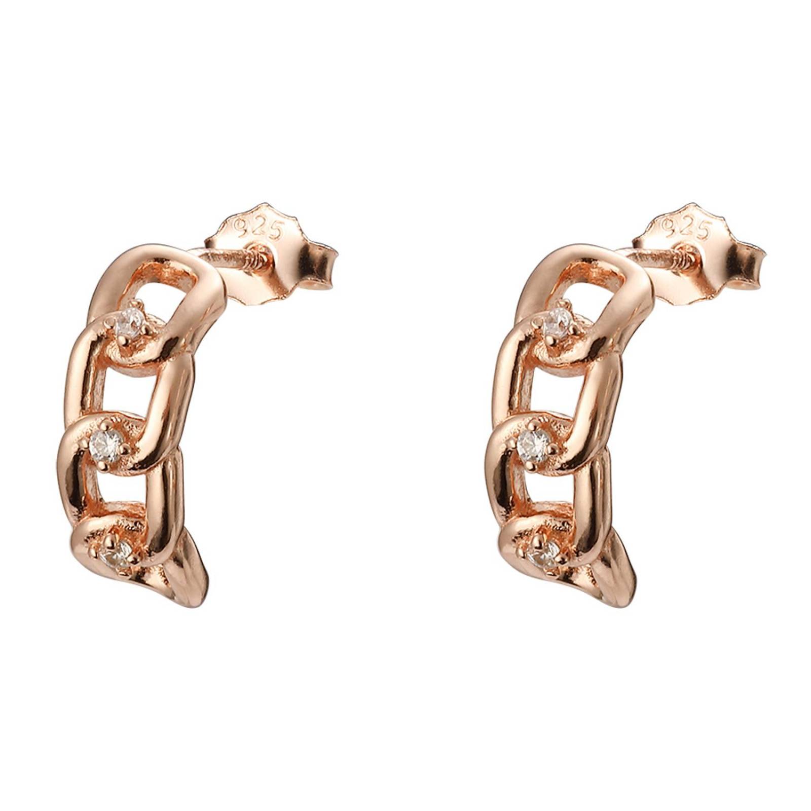 Aretes Enso Rosegold Earrings ESE025R Plata 925 Para Mujer 