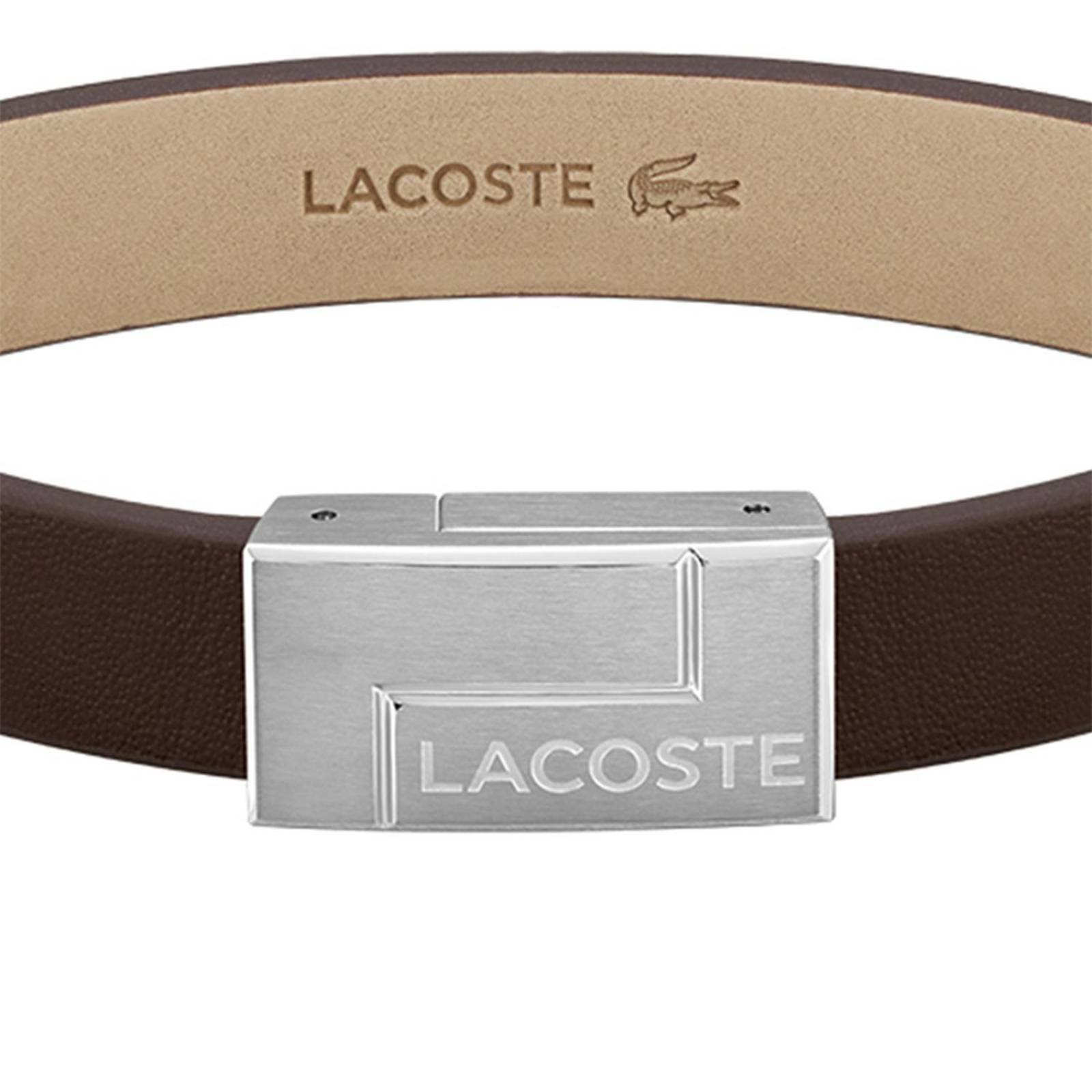 Pulsera Lacoste Cuero/Acero Inoxidable 2040071 para Hombre