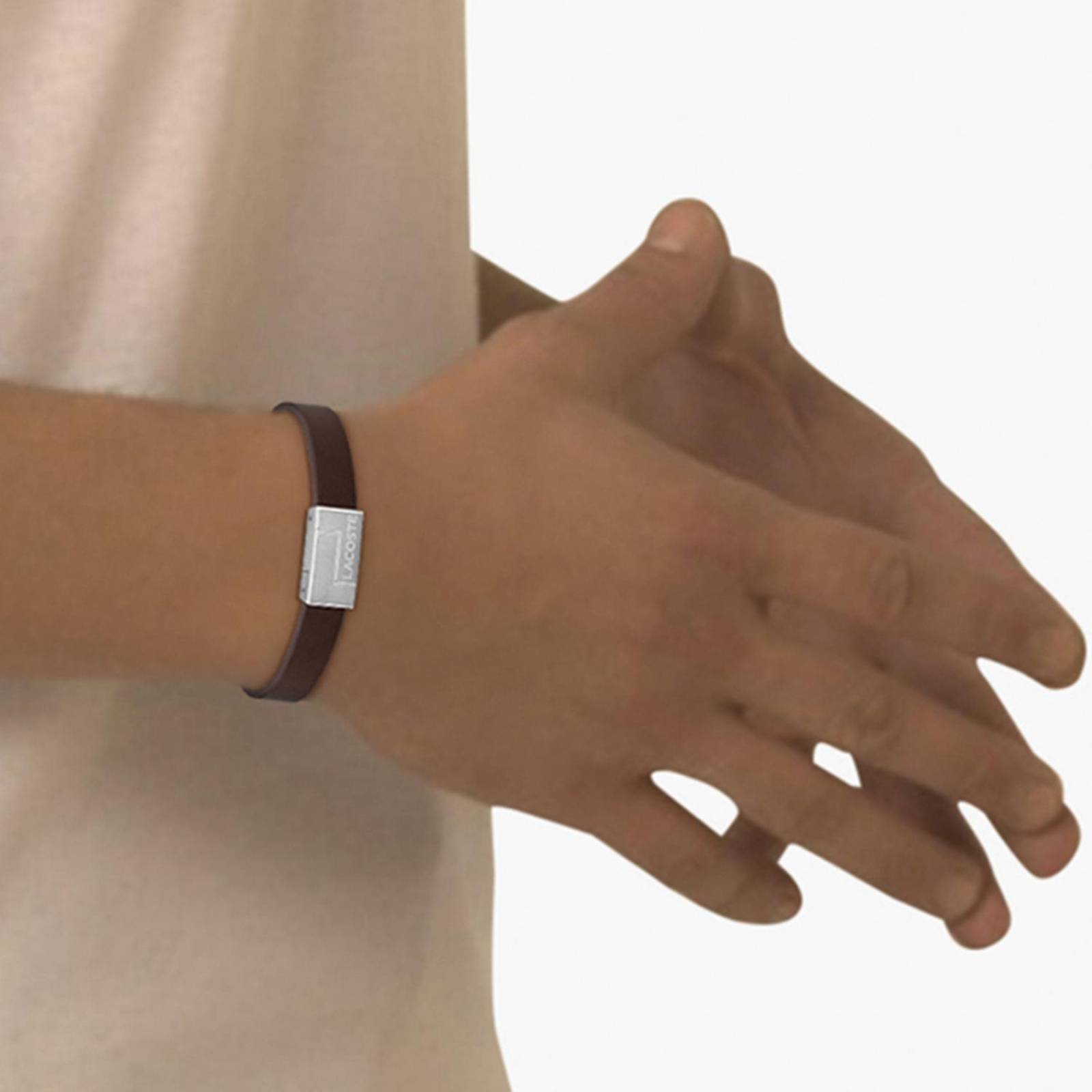 Pulsera Lacoste Cuero/Acero Inoxidable 2040071 para Hombre