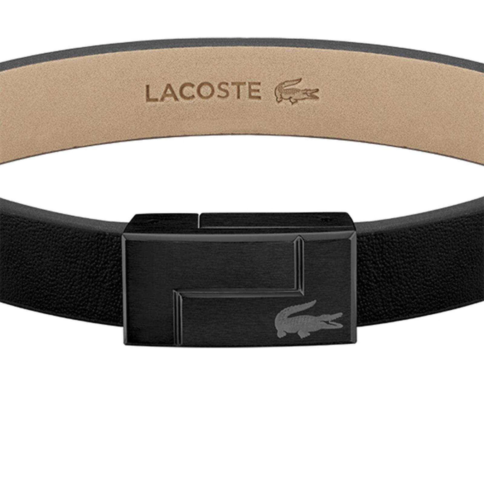 Pulsera Lacoste Cuero/Acero Inoxidable 2040073 para Hombre