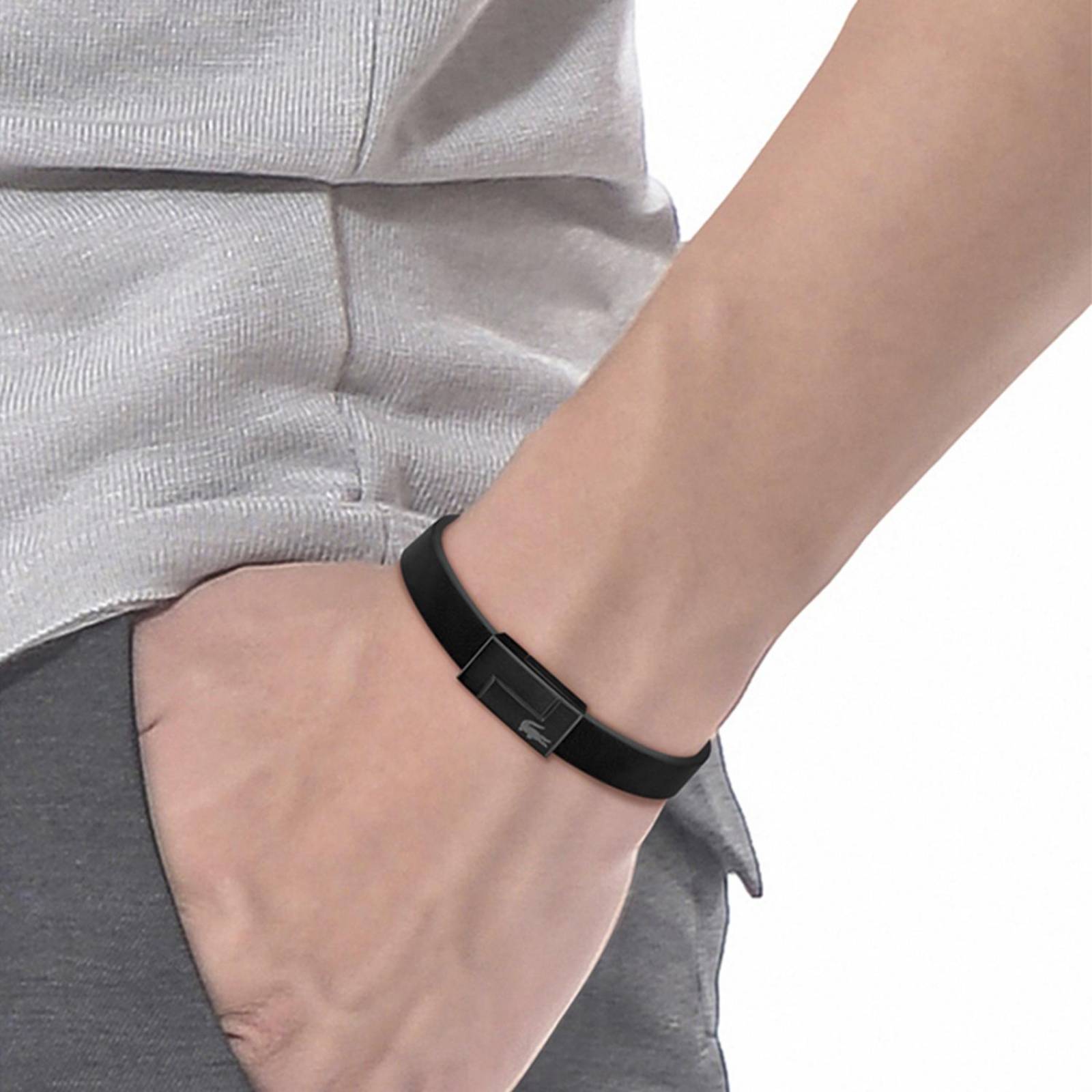 Pulsera Lacoste Cuero/Acero Inoxidable 2040073 para Hombre
