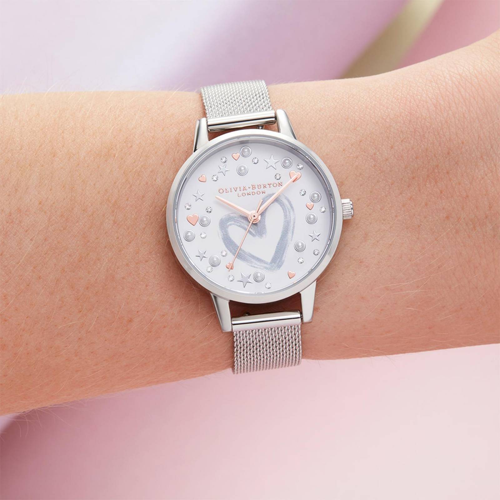 Set Reloj Olivia Burton Acero de Mujer + 3 Tazas de Regalo 