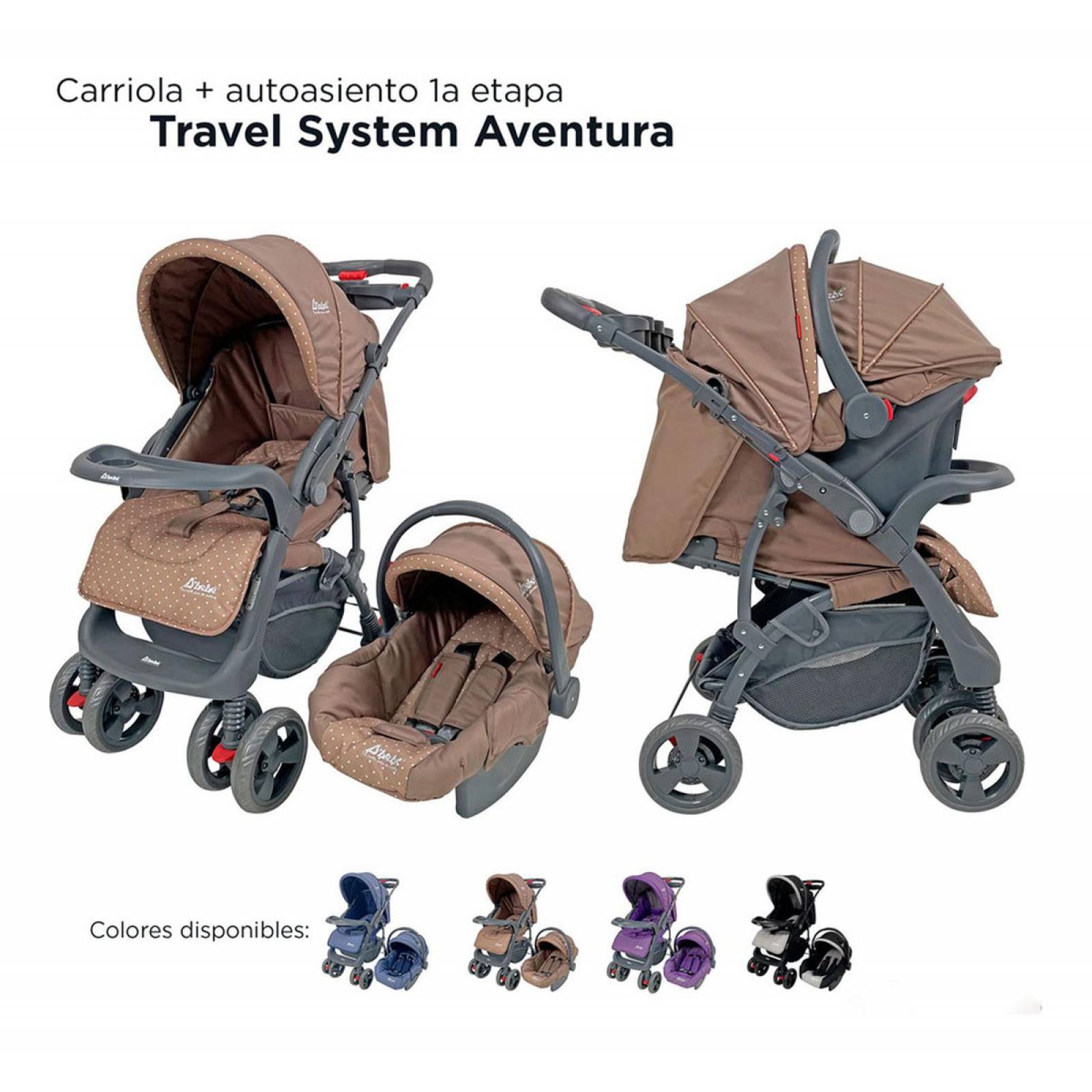 Set Carriola D'bebé Travel System Aventura de 0 a 36 meses