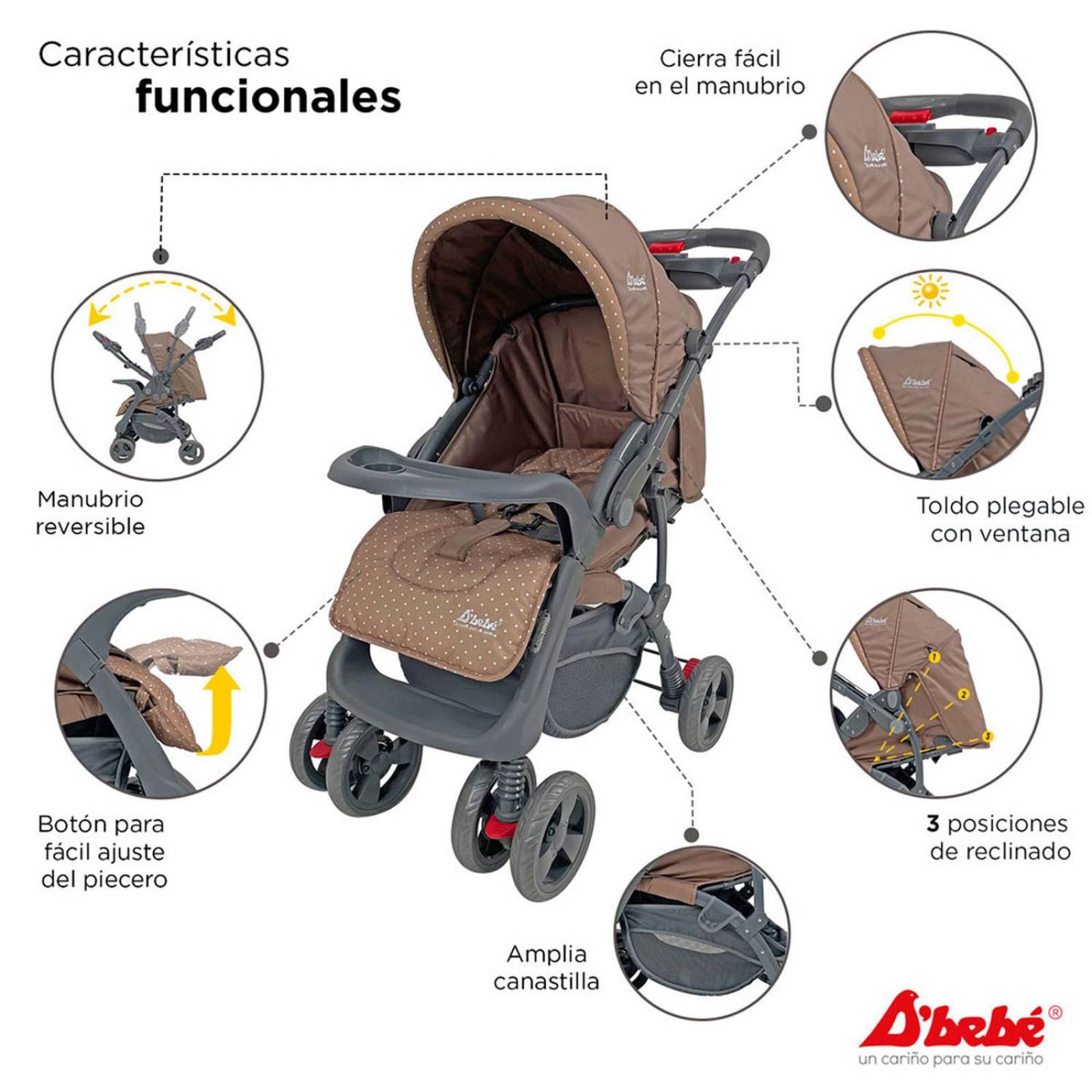 Set Carriola D'bebé Travel System Aventura de 0 a 36 meses Khaki