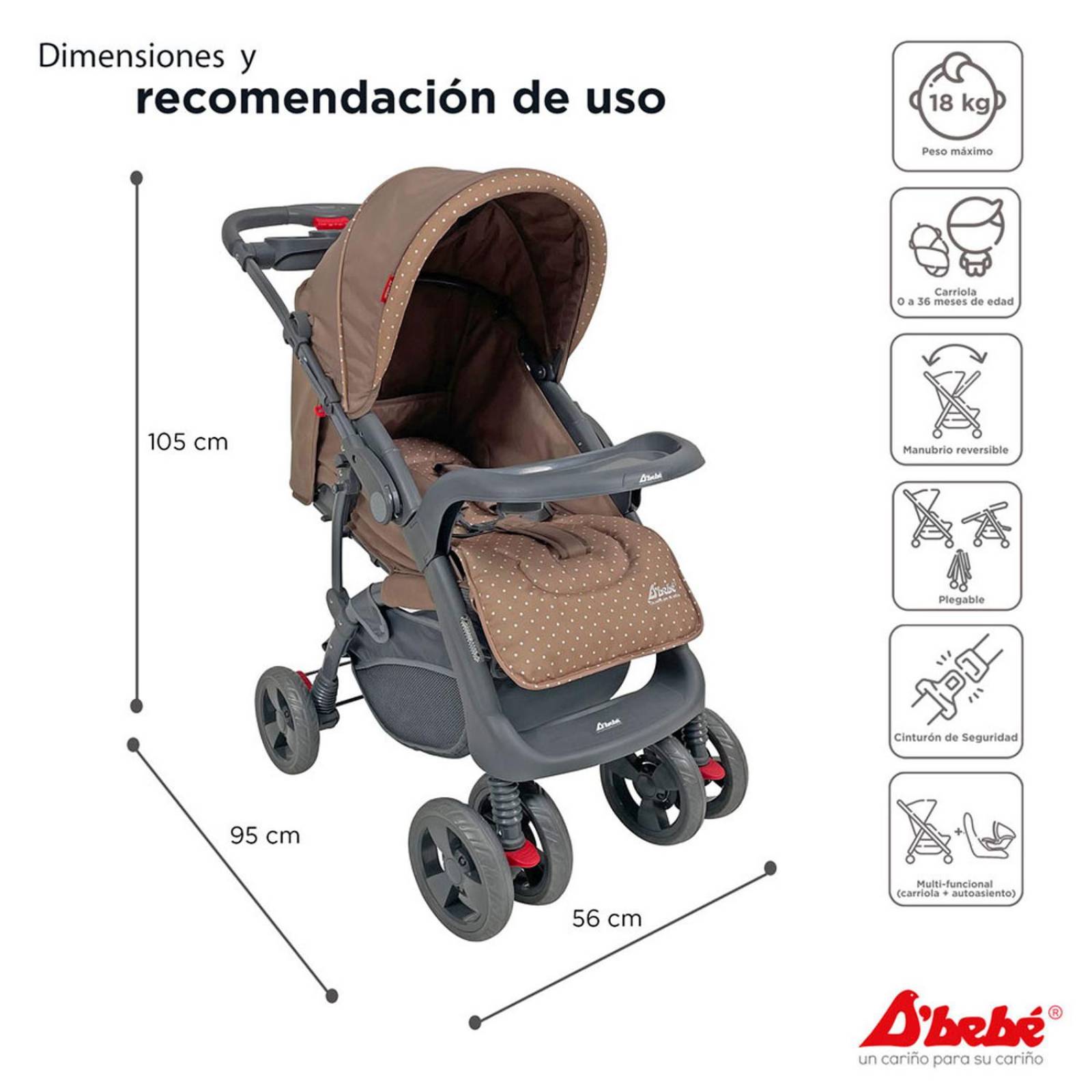 Set Carriola D'bebé Travel System Aventura de 0 a 36 meses Khaki