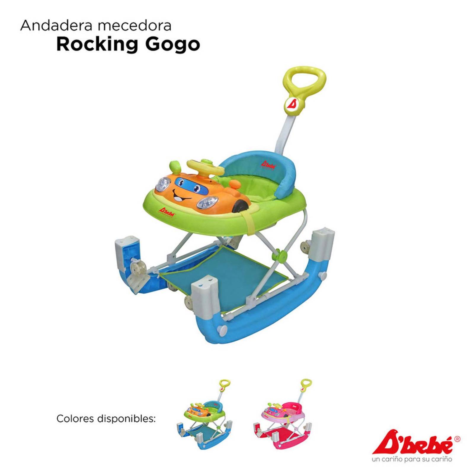 Andadera Mecedora D'bebé Rocking GoGo de 6 meses hasta 12kg Azul